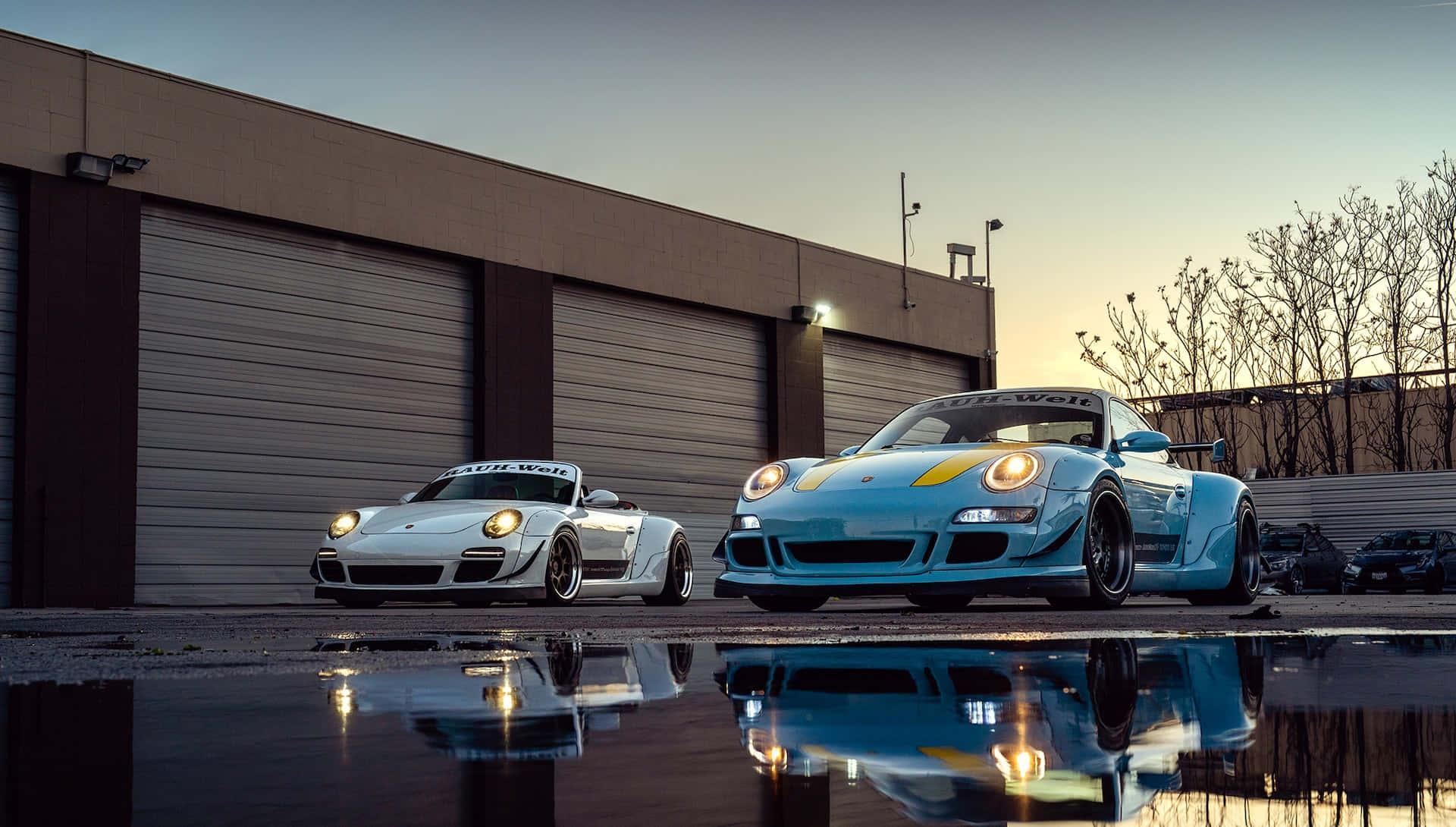 R W B Porsche Twinsat Dusk Background