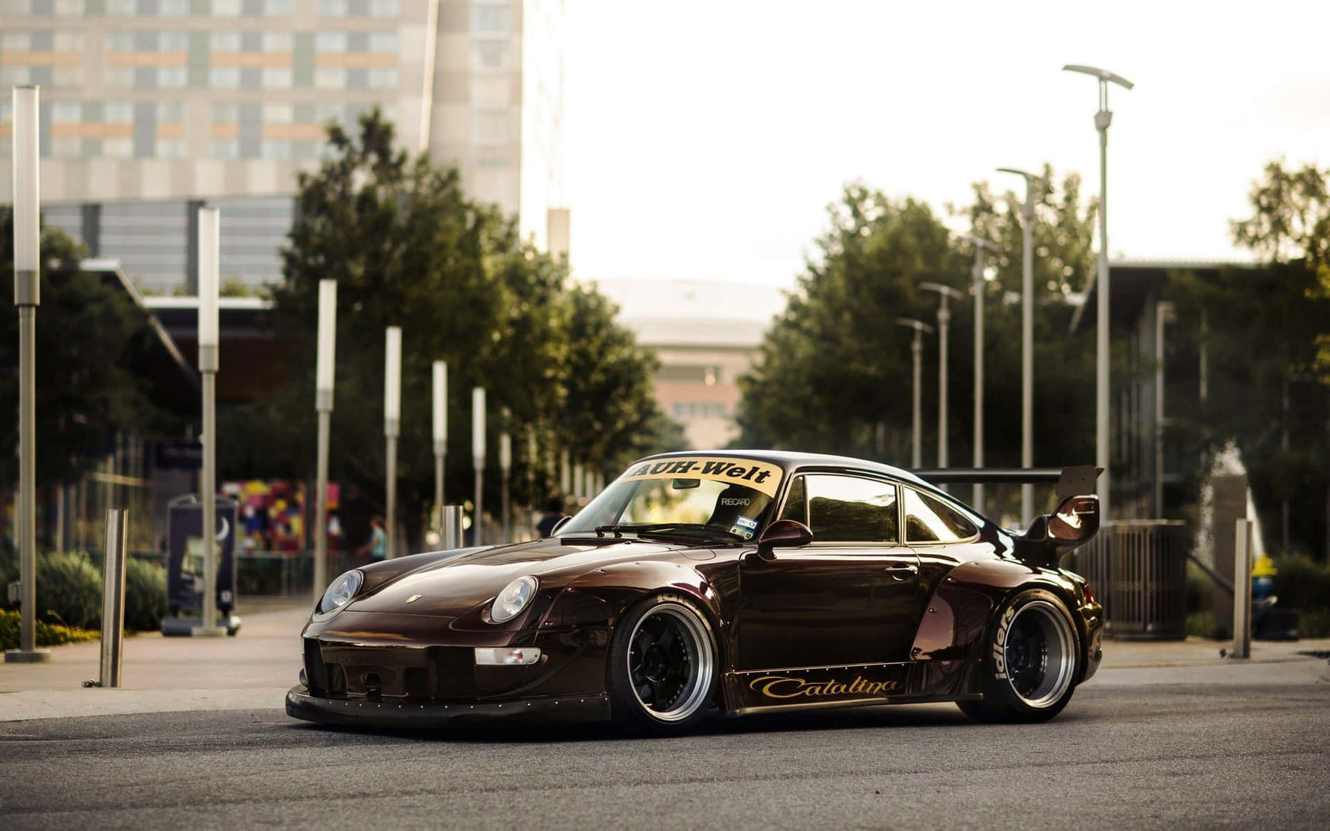R W B Porsche Urban Backdrop Background
