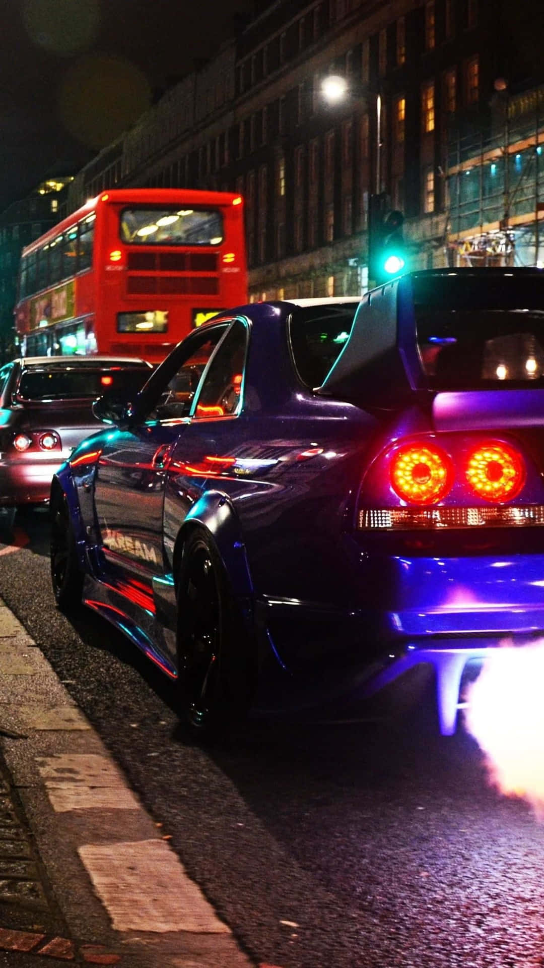 R33 Gtr Low Rise Deep Purple Background