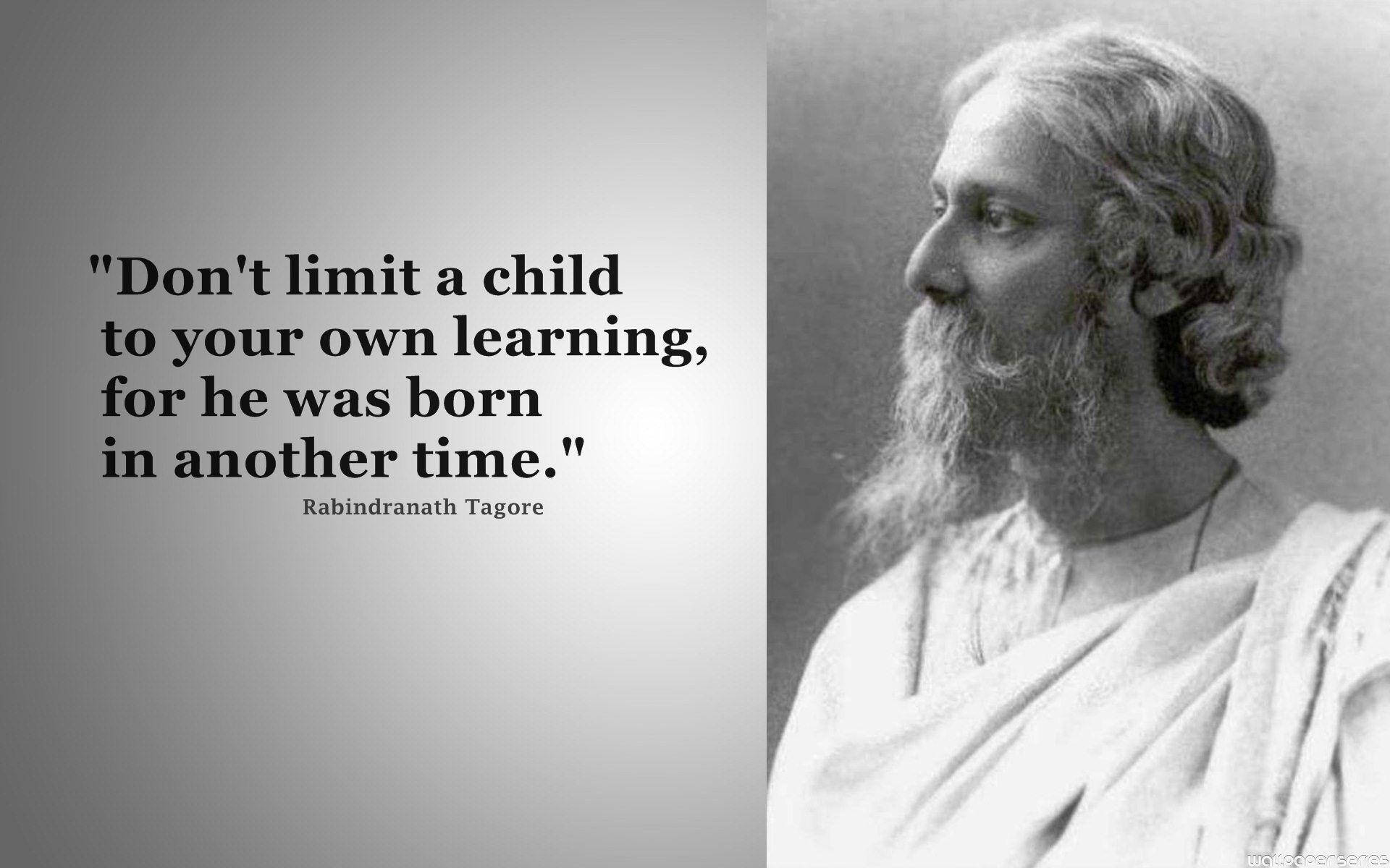 Rabindranath Tagore Child Quote Background