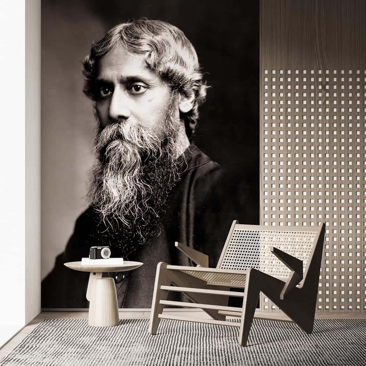 Rabindranath Tagore Portrait Display Background