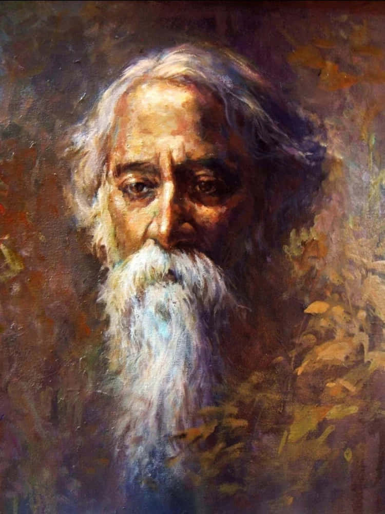 Rabindranath Tagore Portrait Painting Background