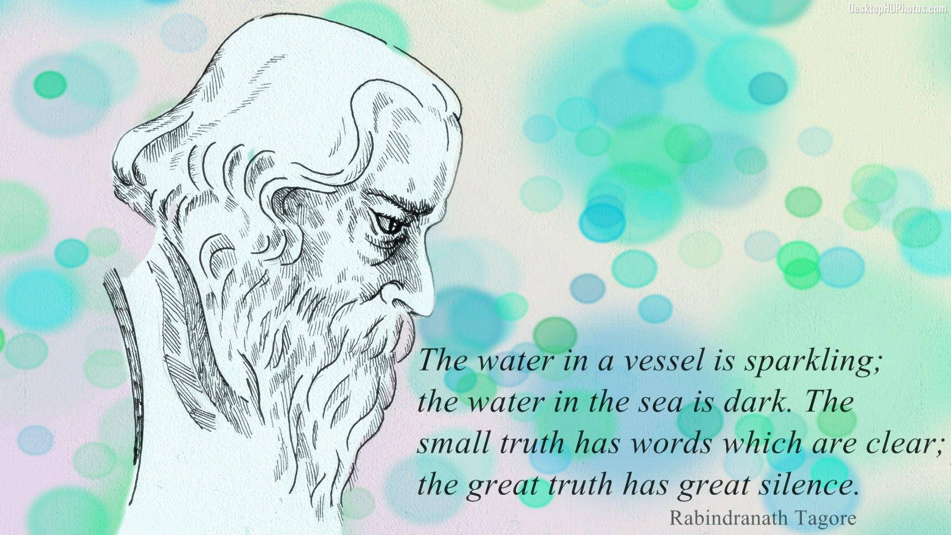 Rabindranath Tagore Quote Blue Background