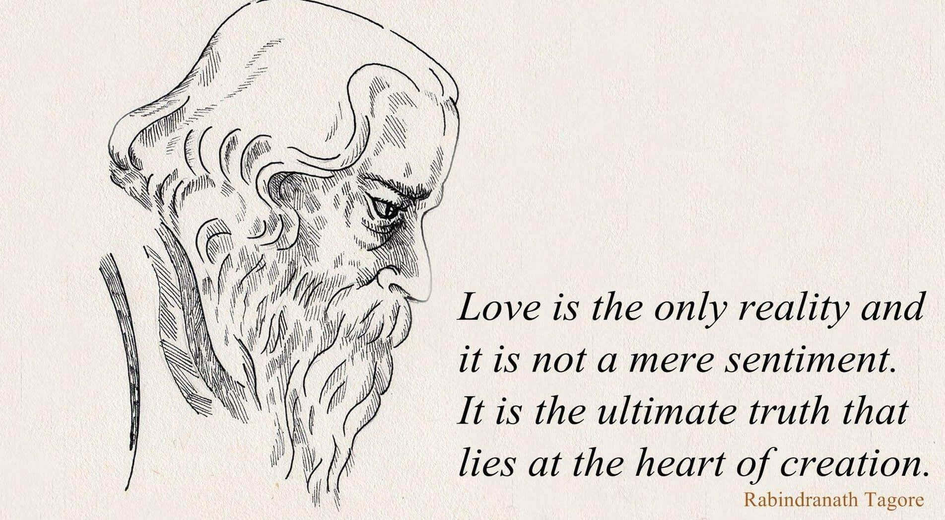 Rabindranath Tagore Sketchand Quote Background