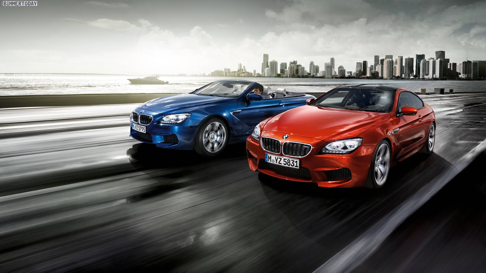 Race Between Red And Blue Bmw