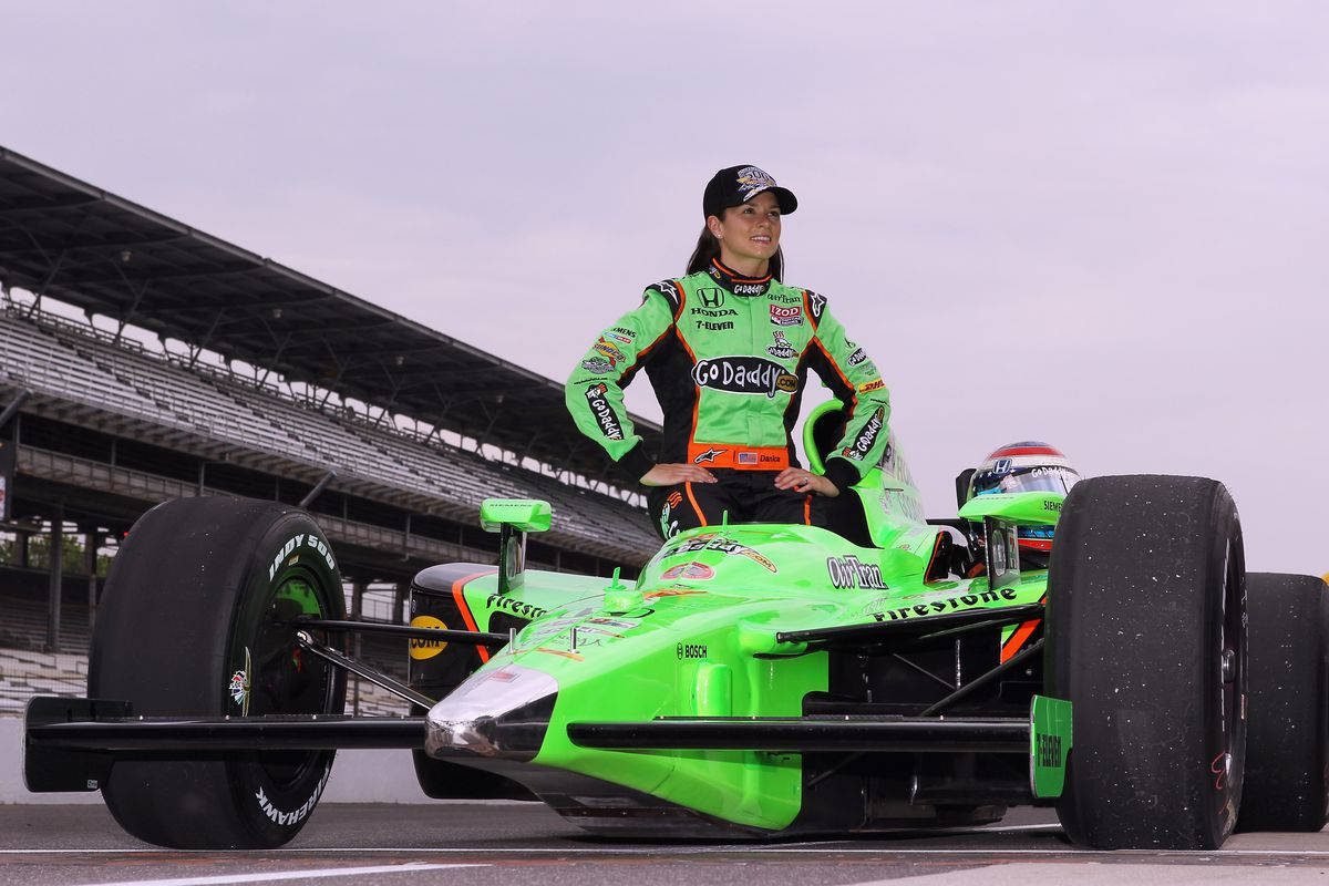 Race Car Driver, Danica Patrick, Competing In The Indianapolis 500 Background