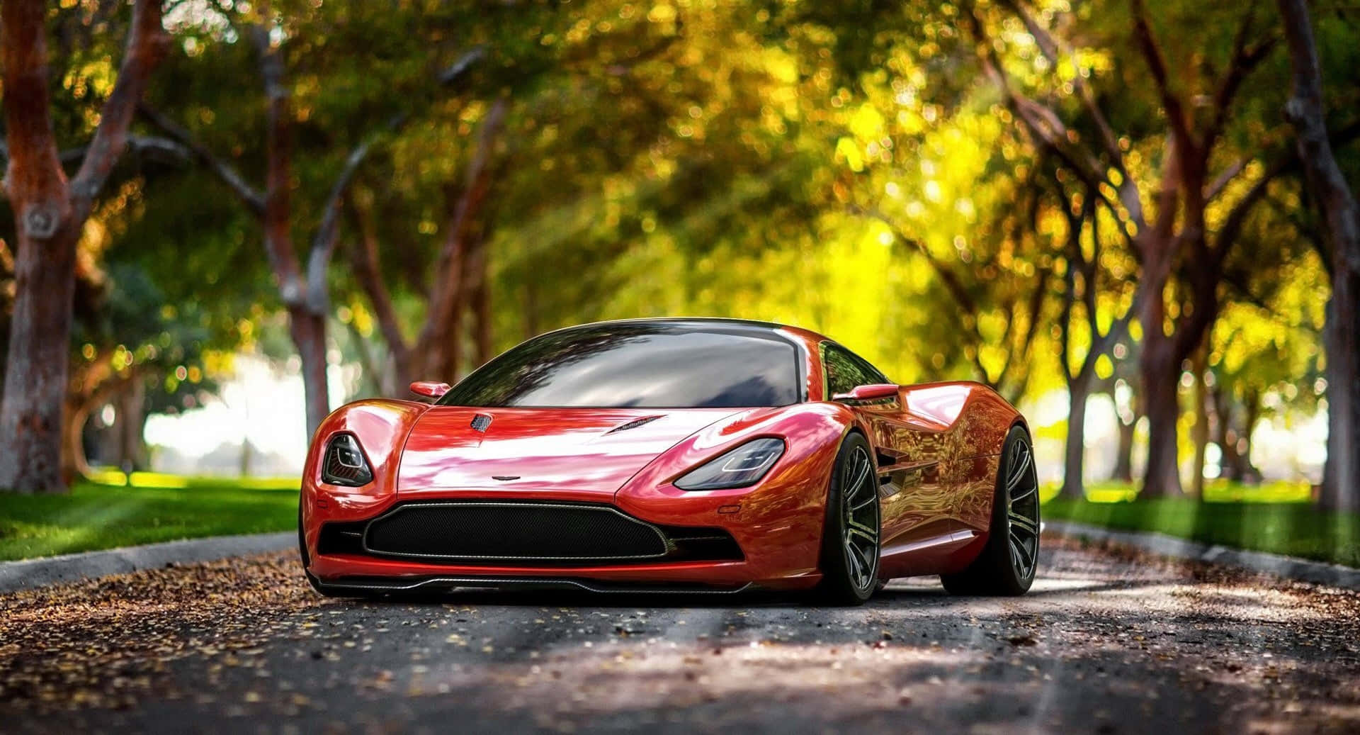 Race Day - A Sporty Car Ready To Hit The Racetrack Background