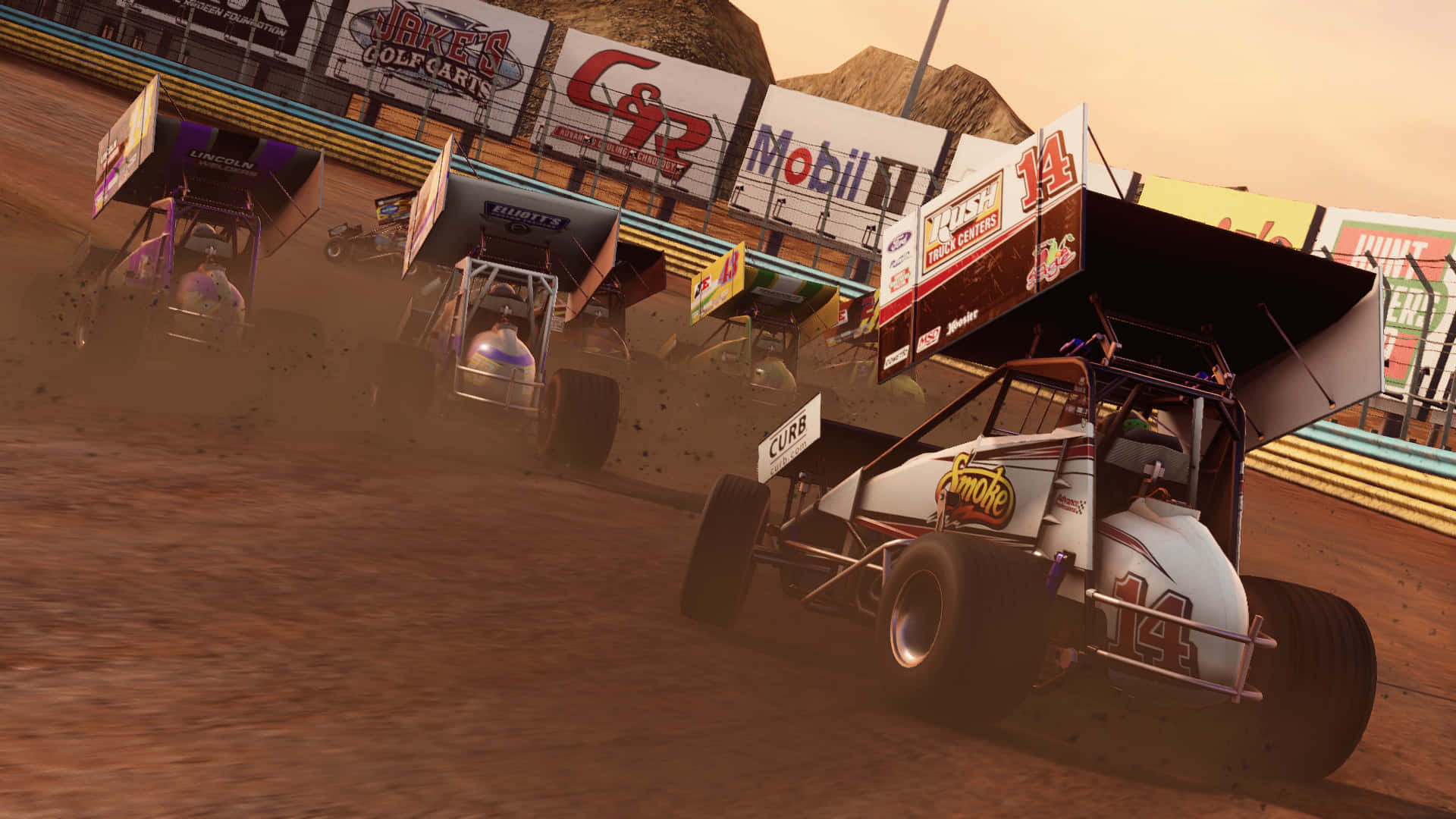 Race Into The Night: Sprint Car Racing Underthe Stars Background