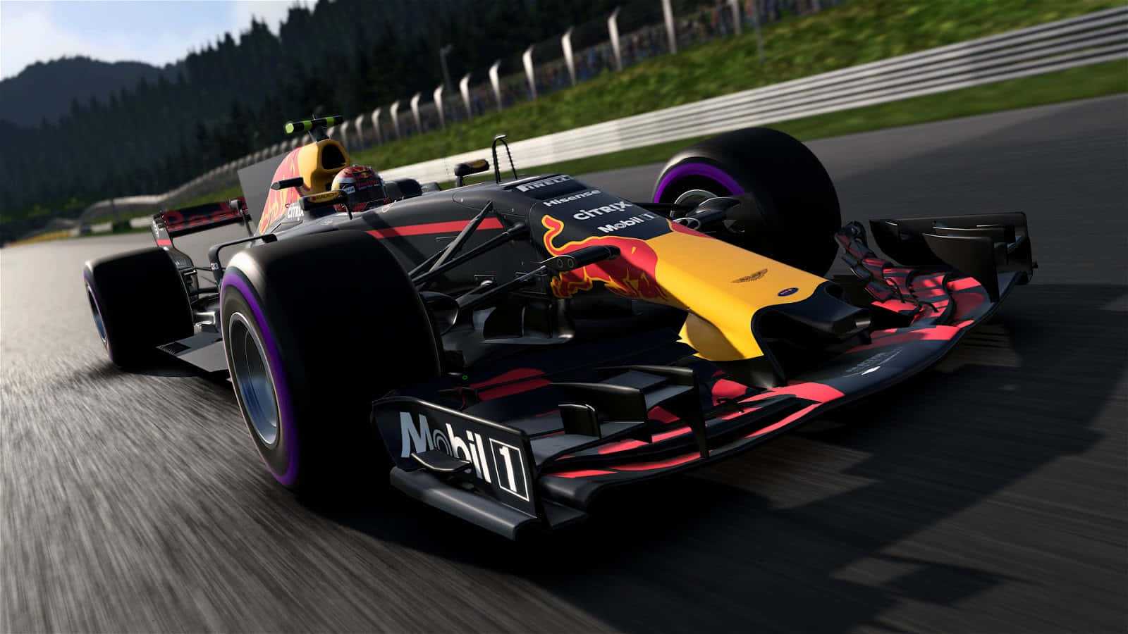 Race To The Finish Line With F1 Game Background