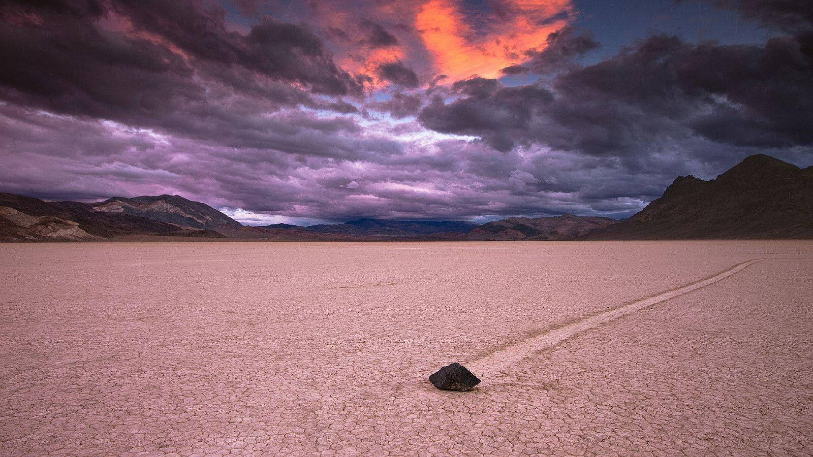 Racetrack Playa Dark Clouds Death Valley Background