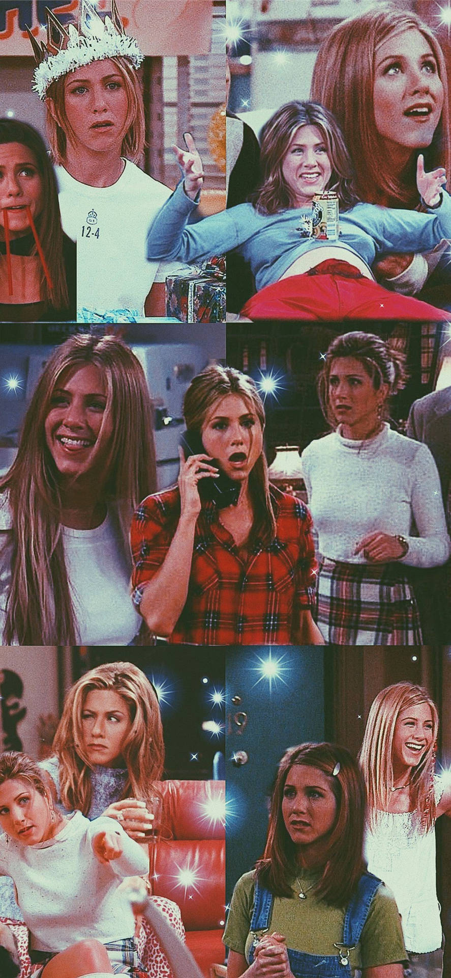 Rachel Green Friends Tv Show Collage Background