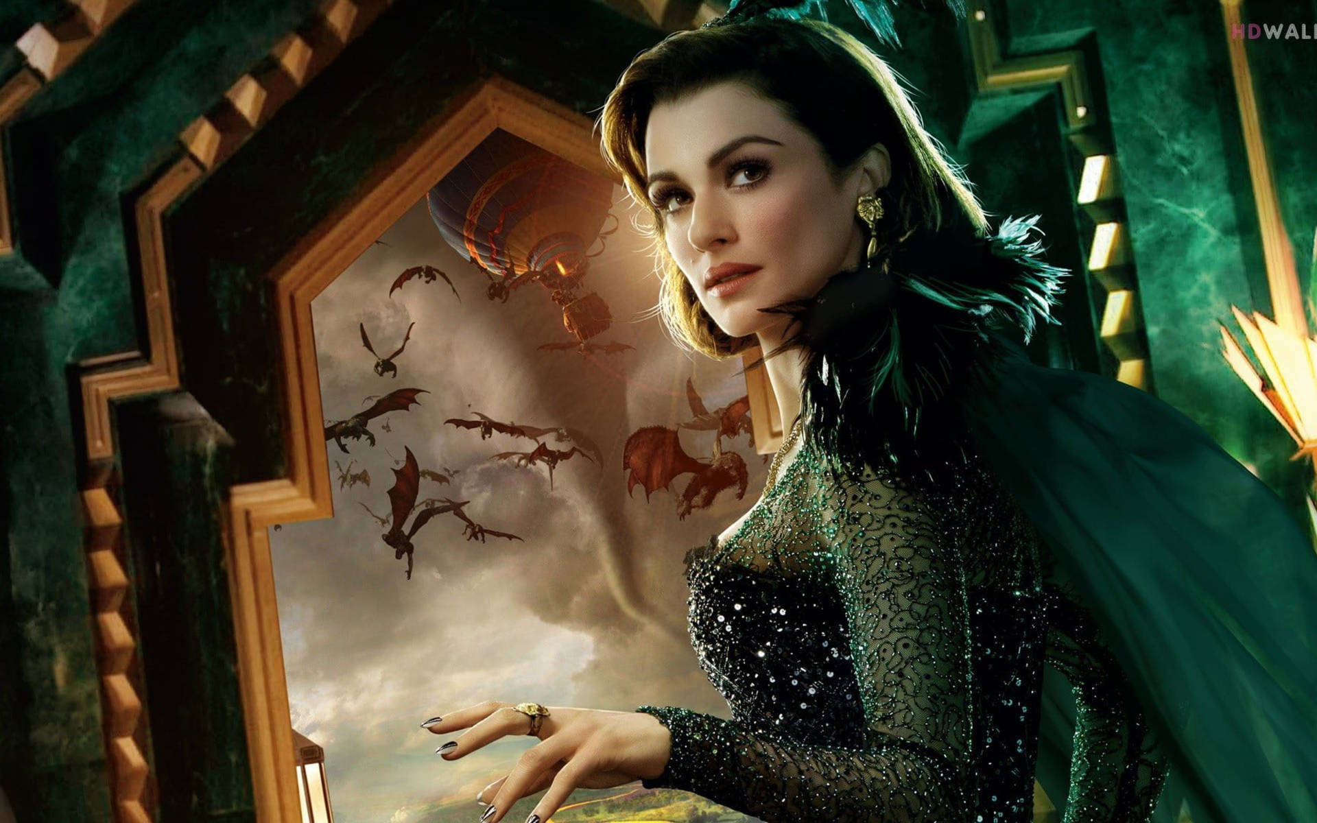 Rachel Weisz Green Evil Witch Background