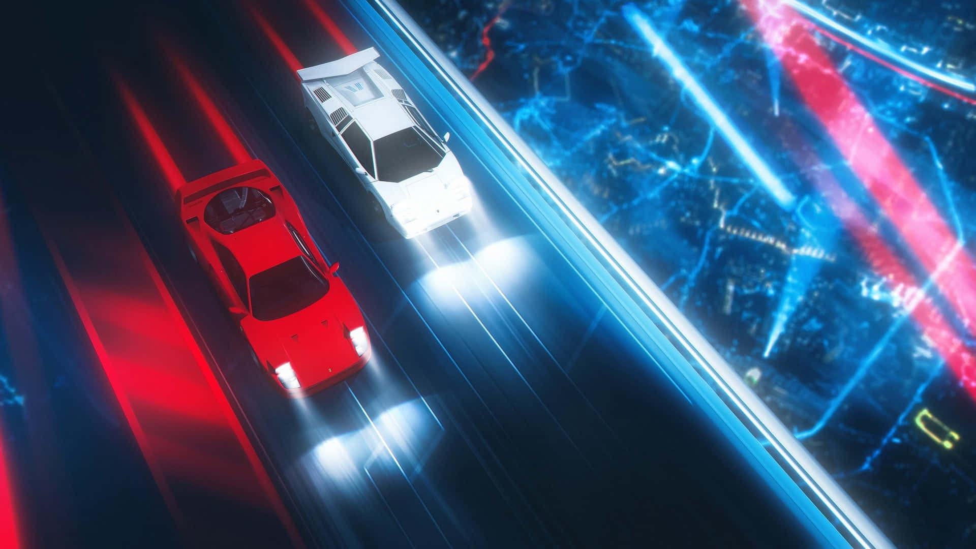 Racing Neon Lamborghini Background