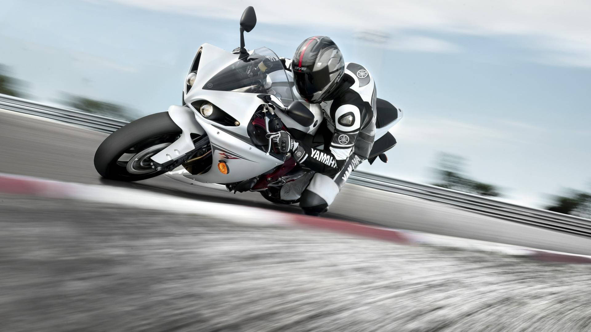 Racing White-black Motorcycle Background