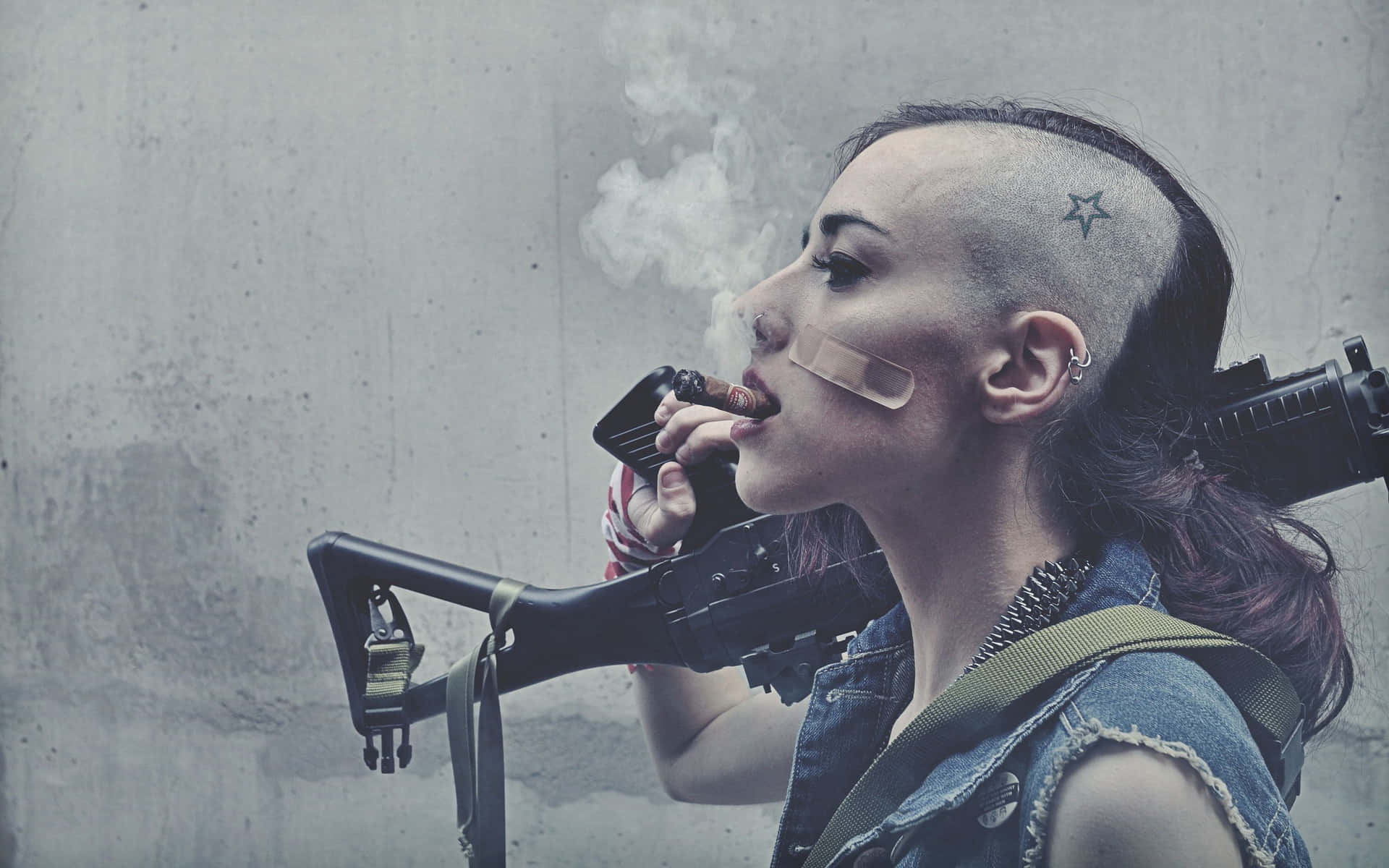 Rad Tank Girl Smoking Cosplay Background