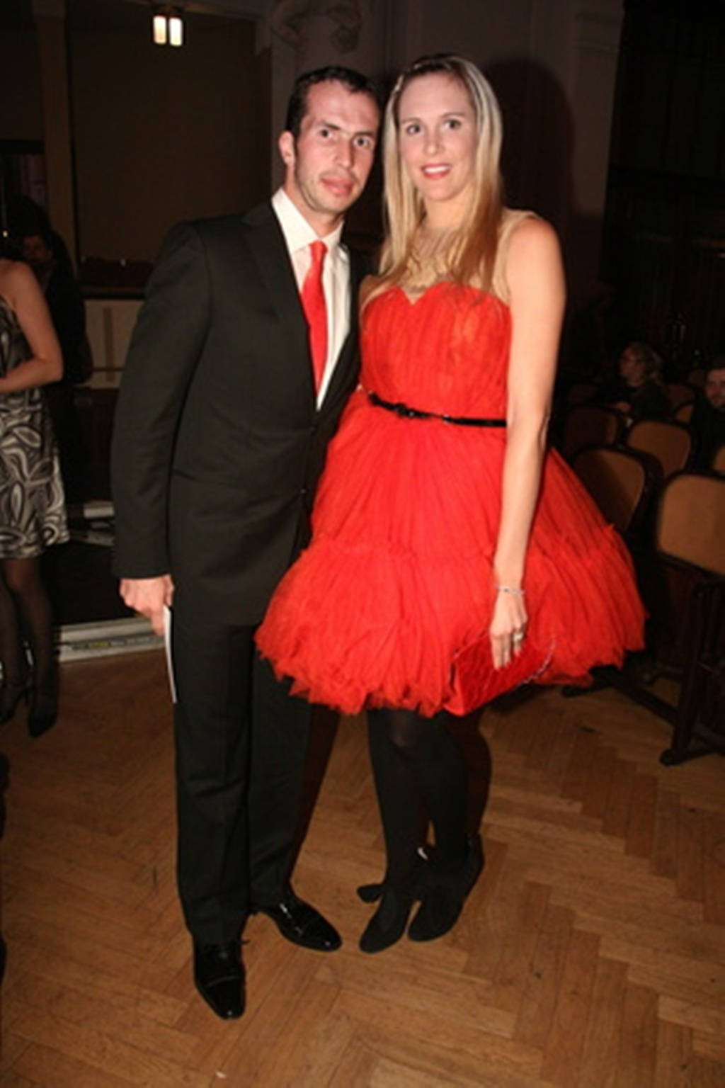 Radek Stepanek And Nicole Vaidisova In Elegant Formal Attire Background