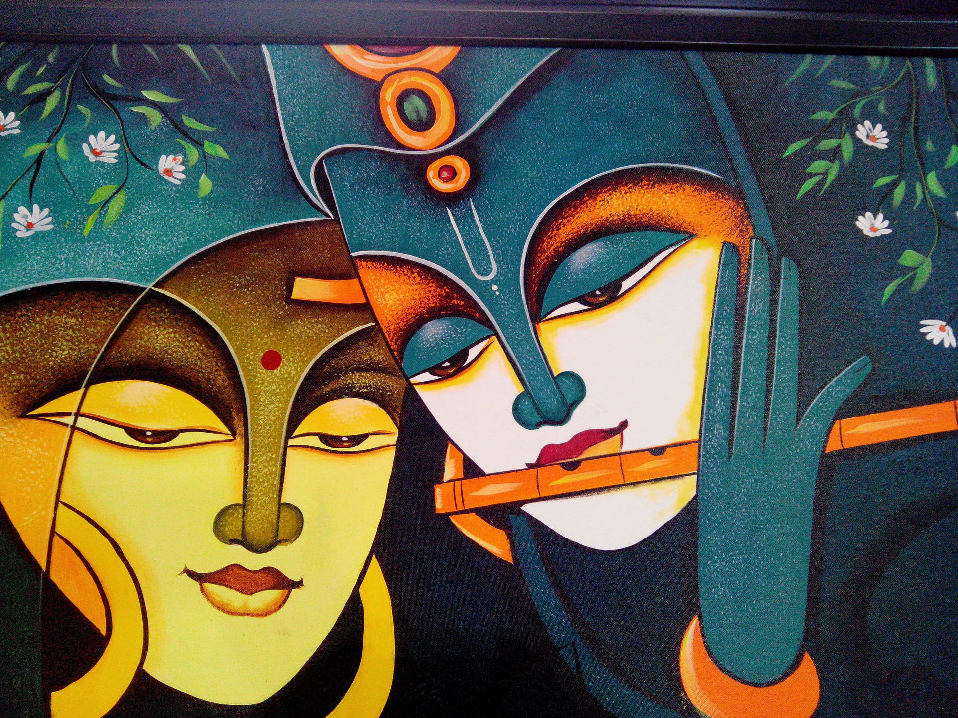 Radha Krishna 3d Abstract Artwork Background