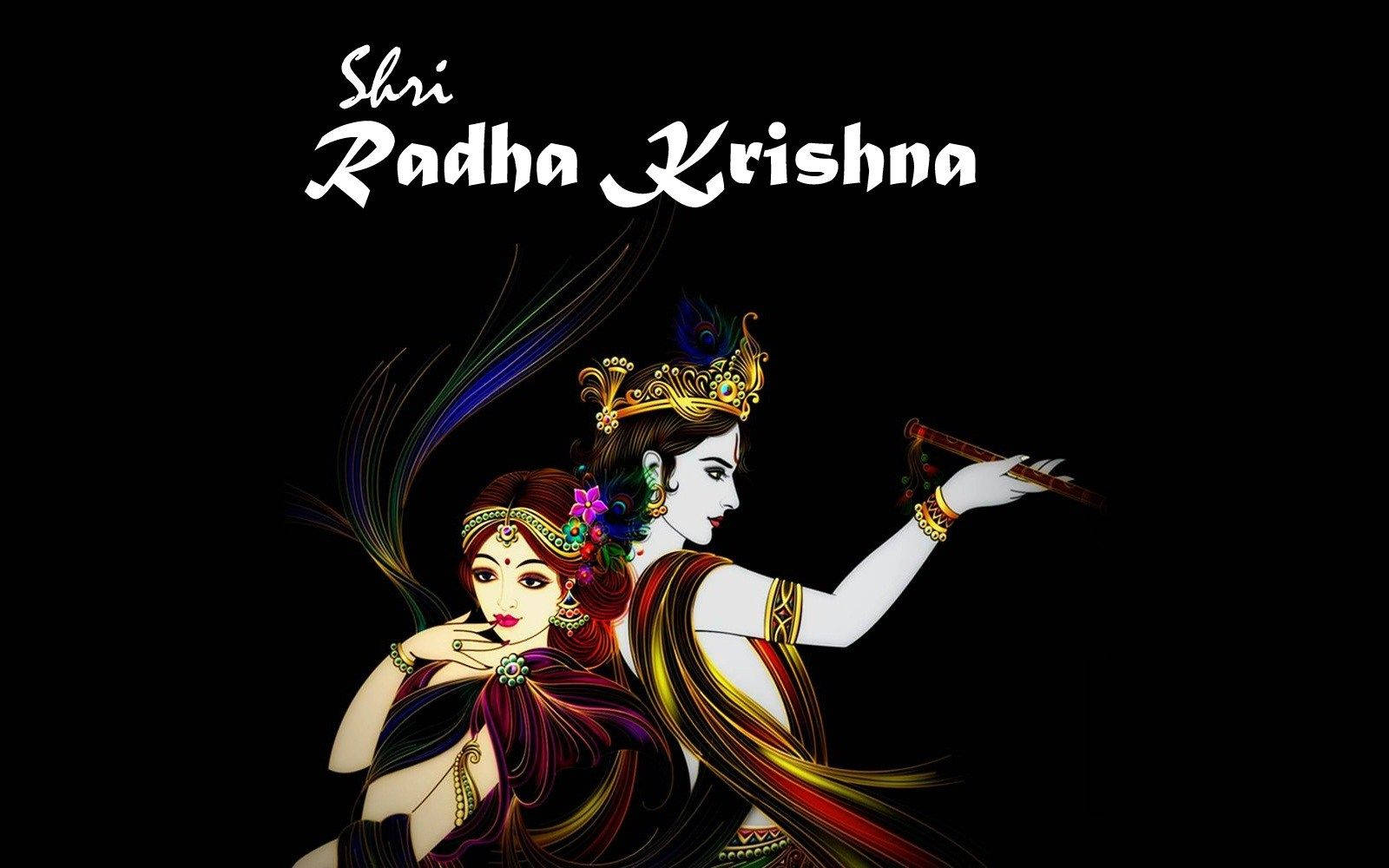 Radha Krishna 3d Black