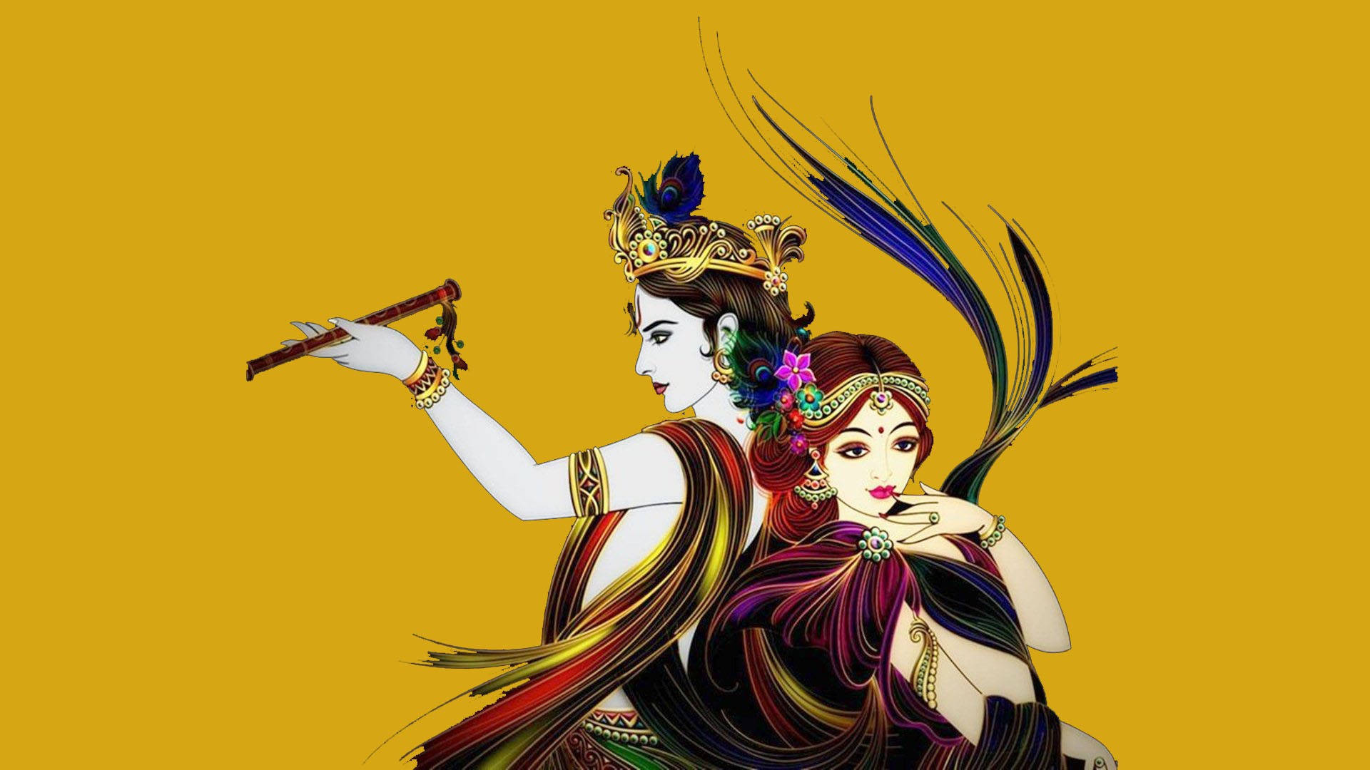 Radha-krishna Aesthetic Art Background