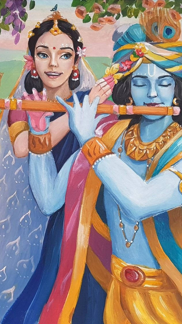 Radha-krishna Drawing Background