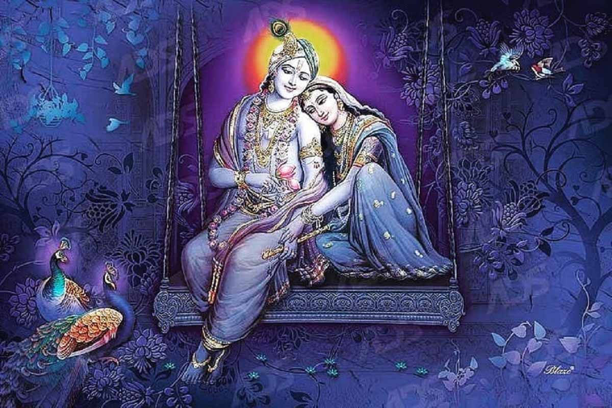 Radha-krishna Purple Art Background