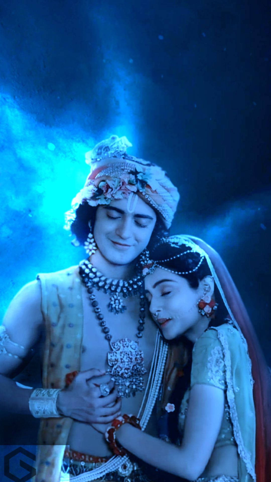 Radha Krishna Serial Blue Light Background