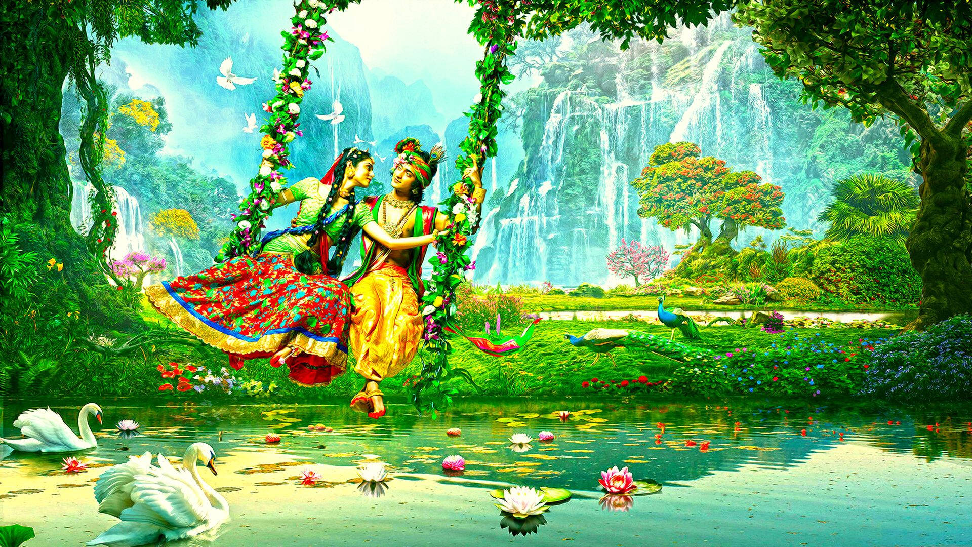 Radha Krishna Serial Garden Background