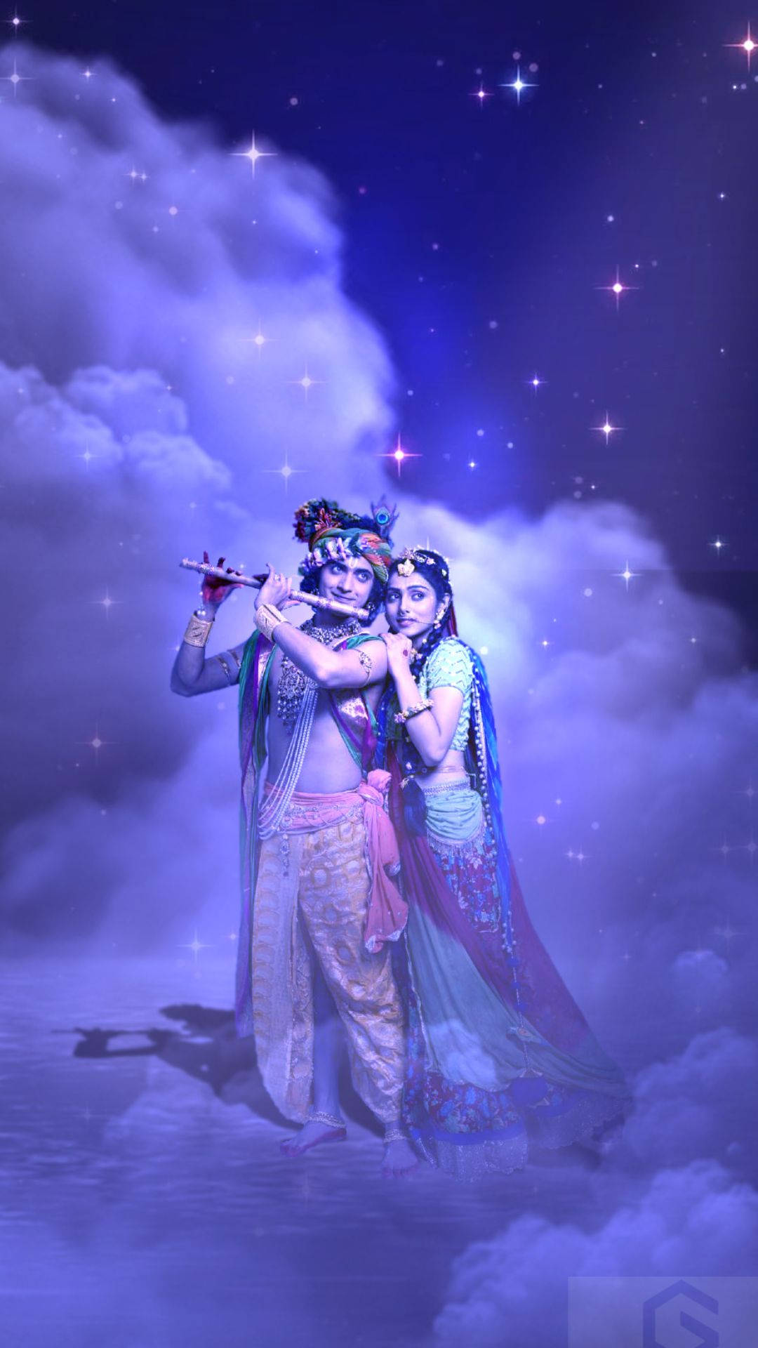 Radha Krishna Serial Night Sky Background