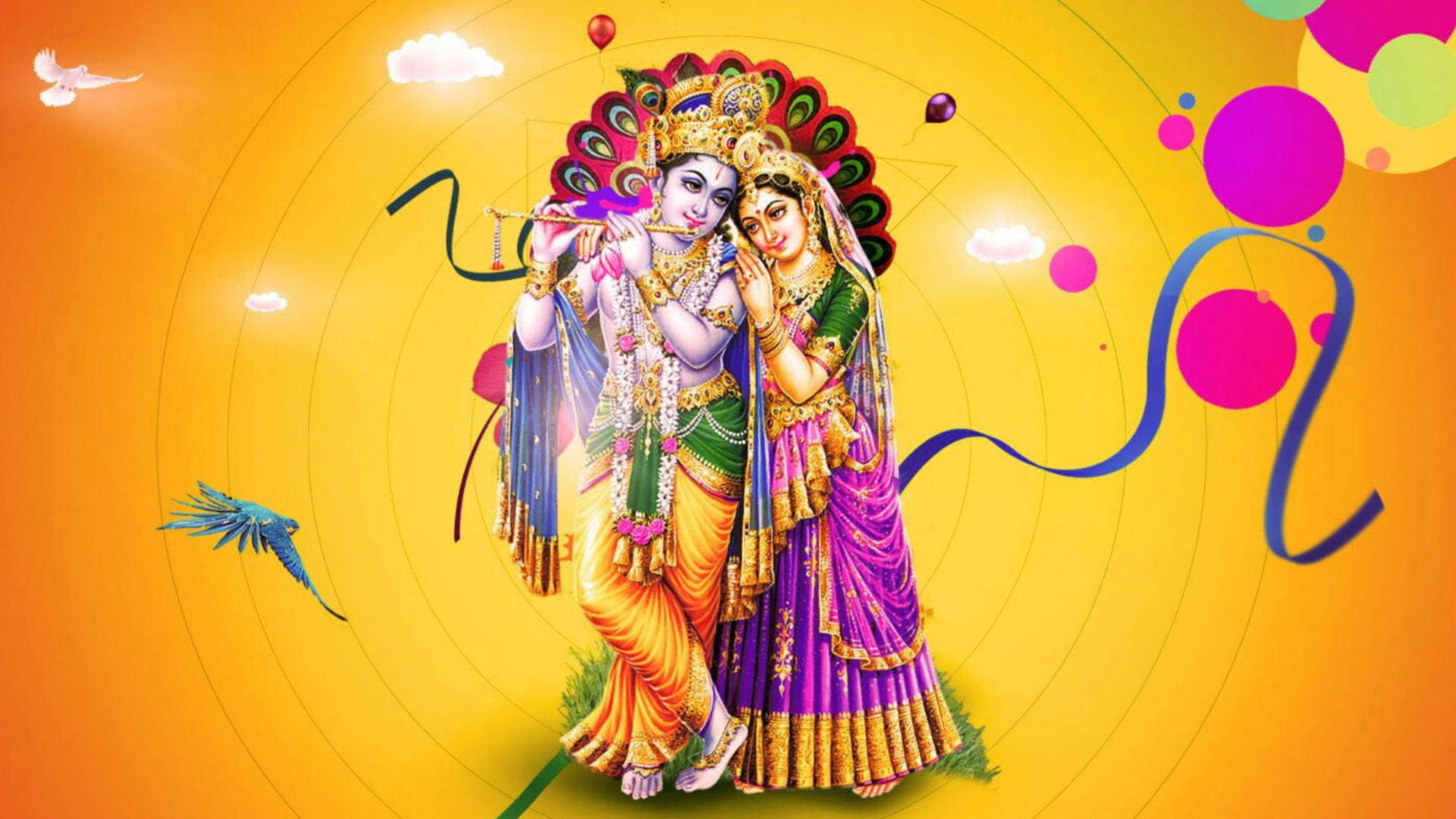 Radharani And Krishna 4k Background