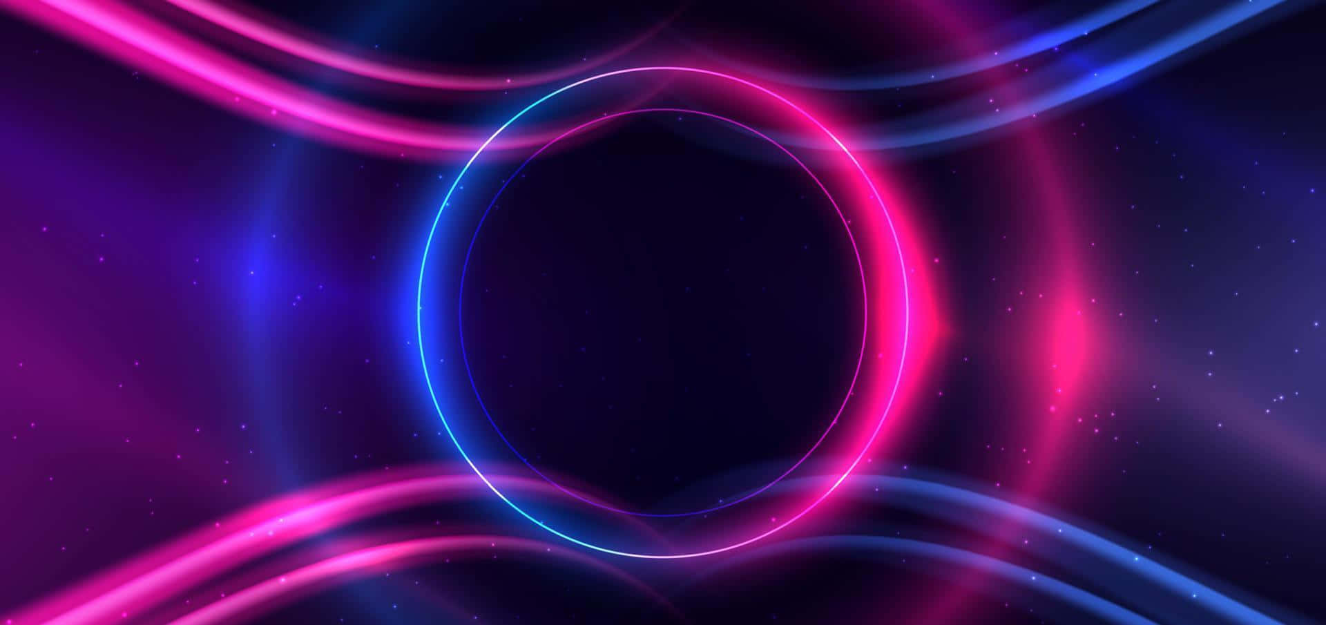 Radiant Blue And Pink Neon Glow Background
