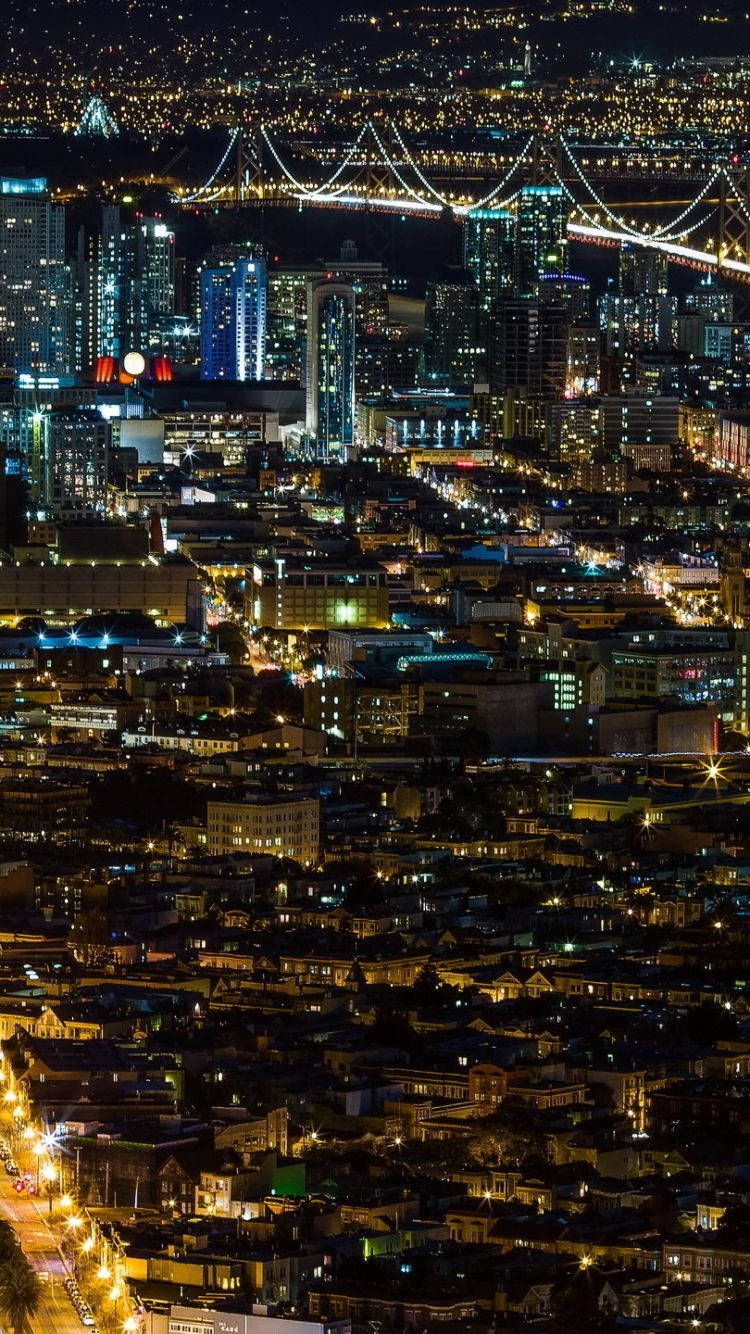 Radiant City Night San Francisco Iphone Background