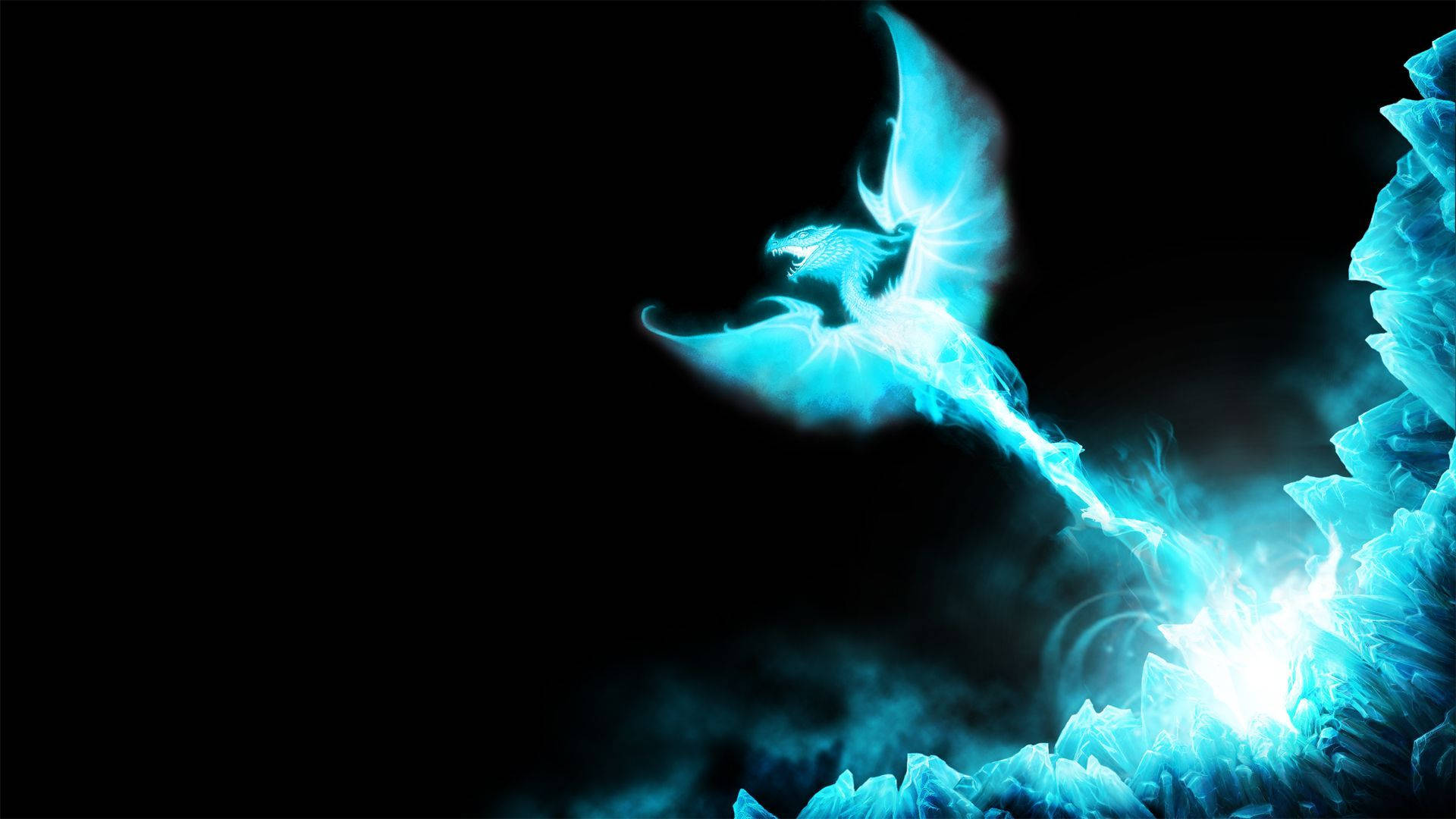 Radiant Ice Dragon Background