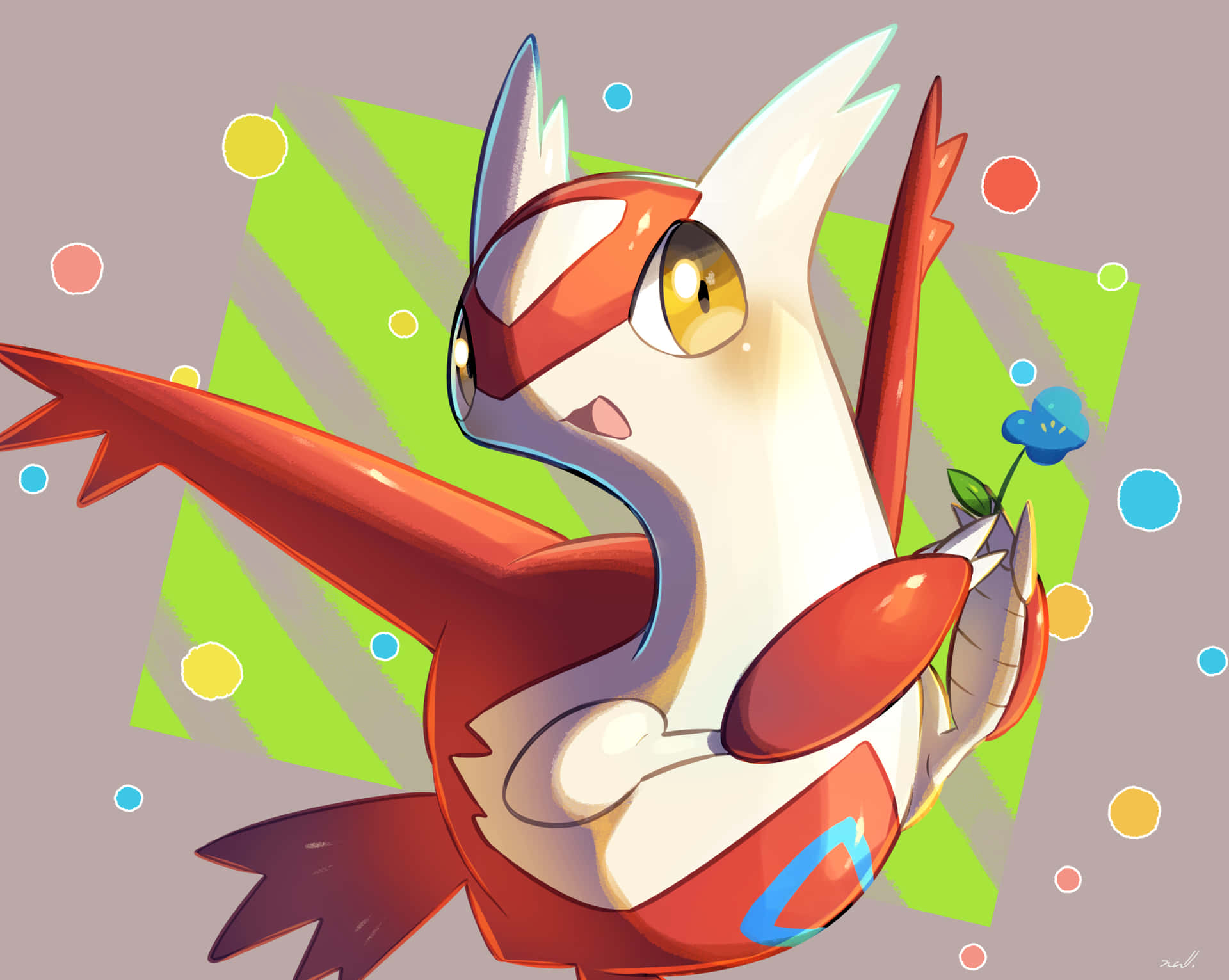 Radiant Latias Flying High In The Sky Background