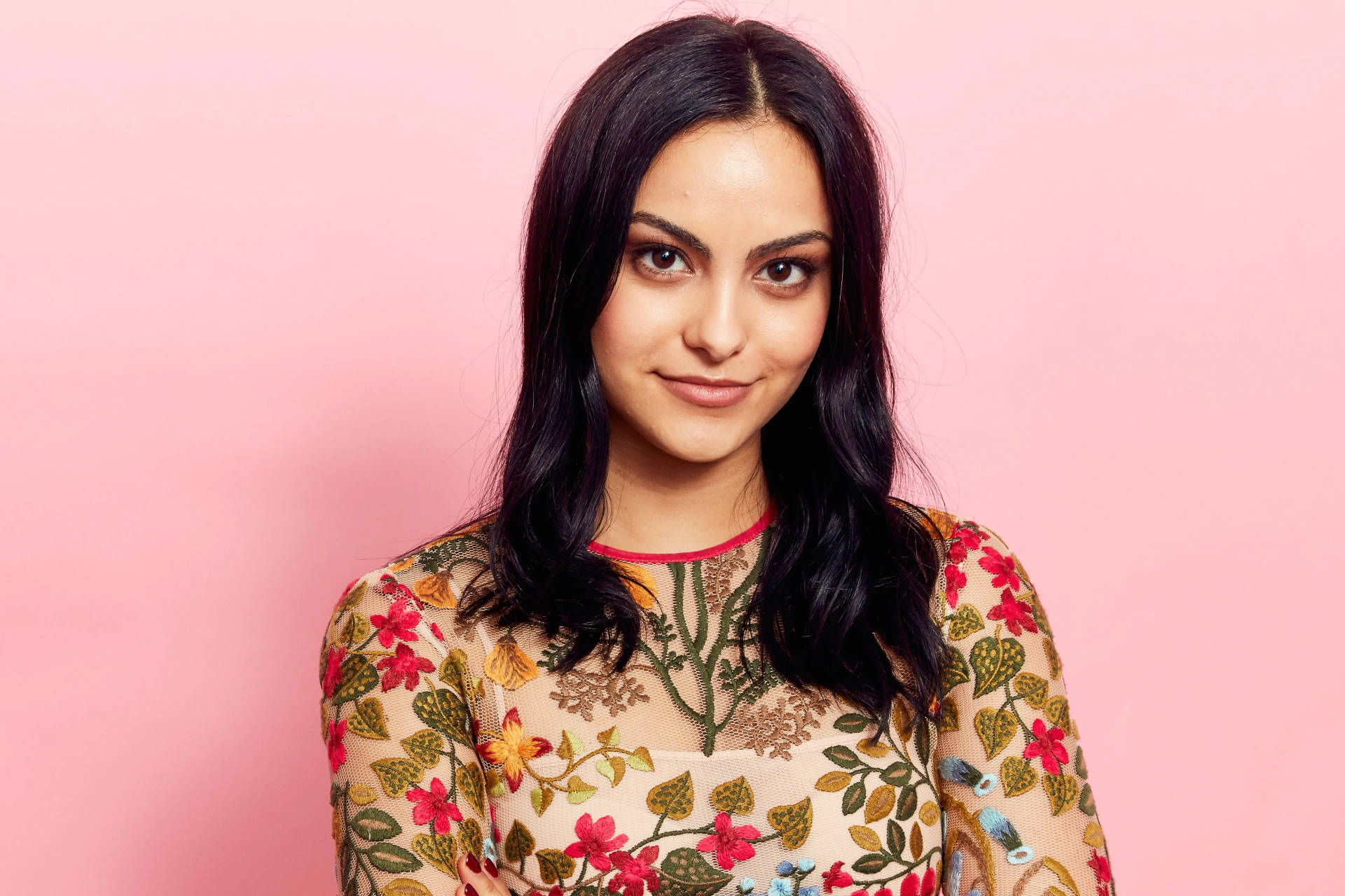 Radiant Latina Girl, Camila Mendes, In Elegant Outfit