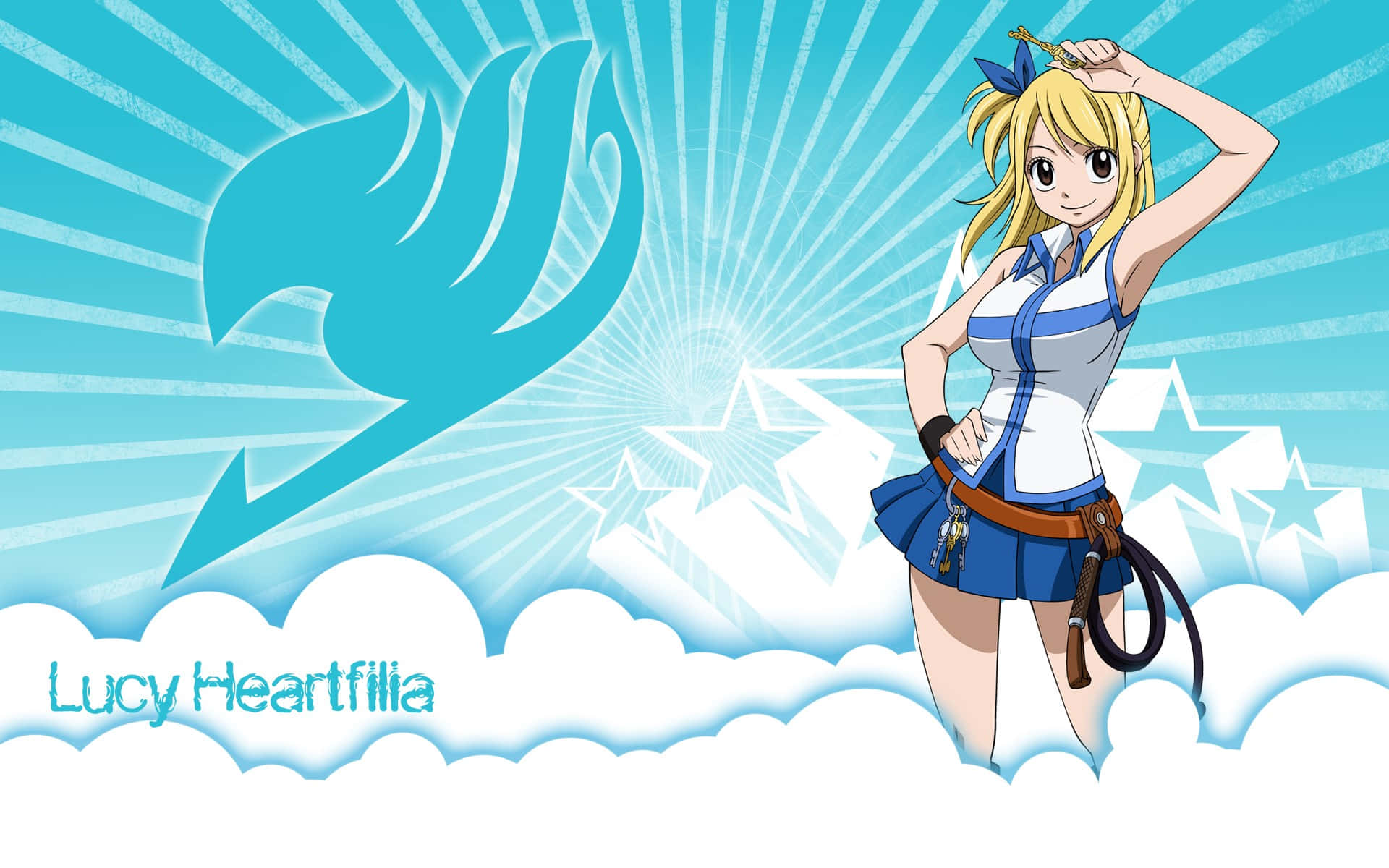 Radiant Lucy Heartfilia Smiling Background