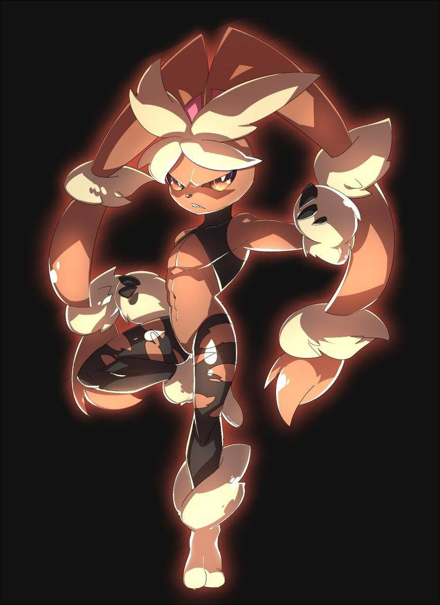 Radiant Mega Lopunny In Battle Stance Background