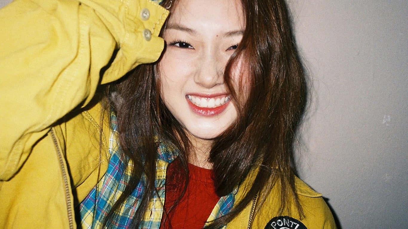 Radiant Smile Yellow Jacket Girl.jpg Background