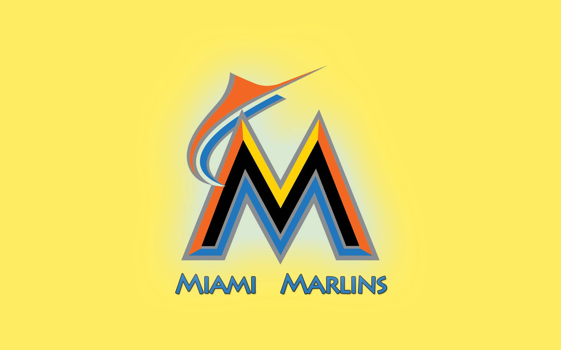 Radiant Yellow Miami Marlins Logo Background