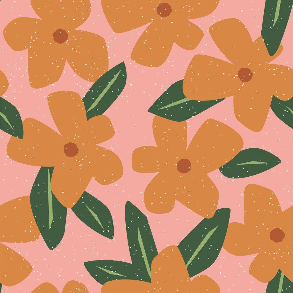 Radiating Warmth Of Orange Florals Background