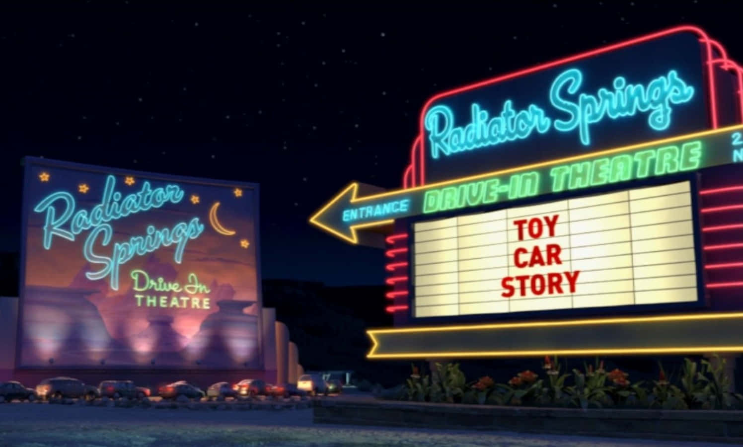 Radiator Springs Drive In Theatre Snapshot Background