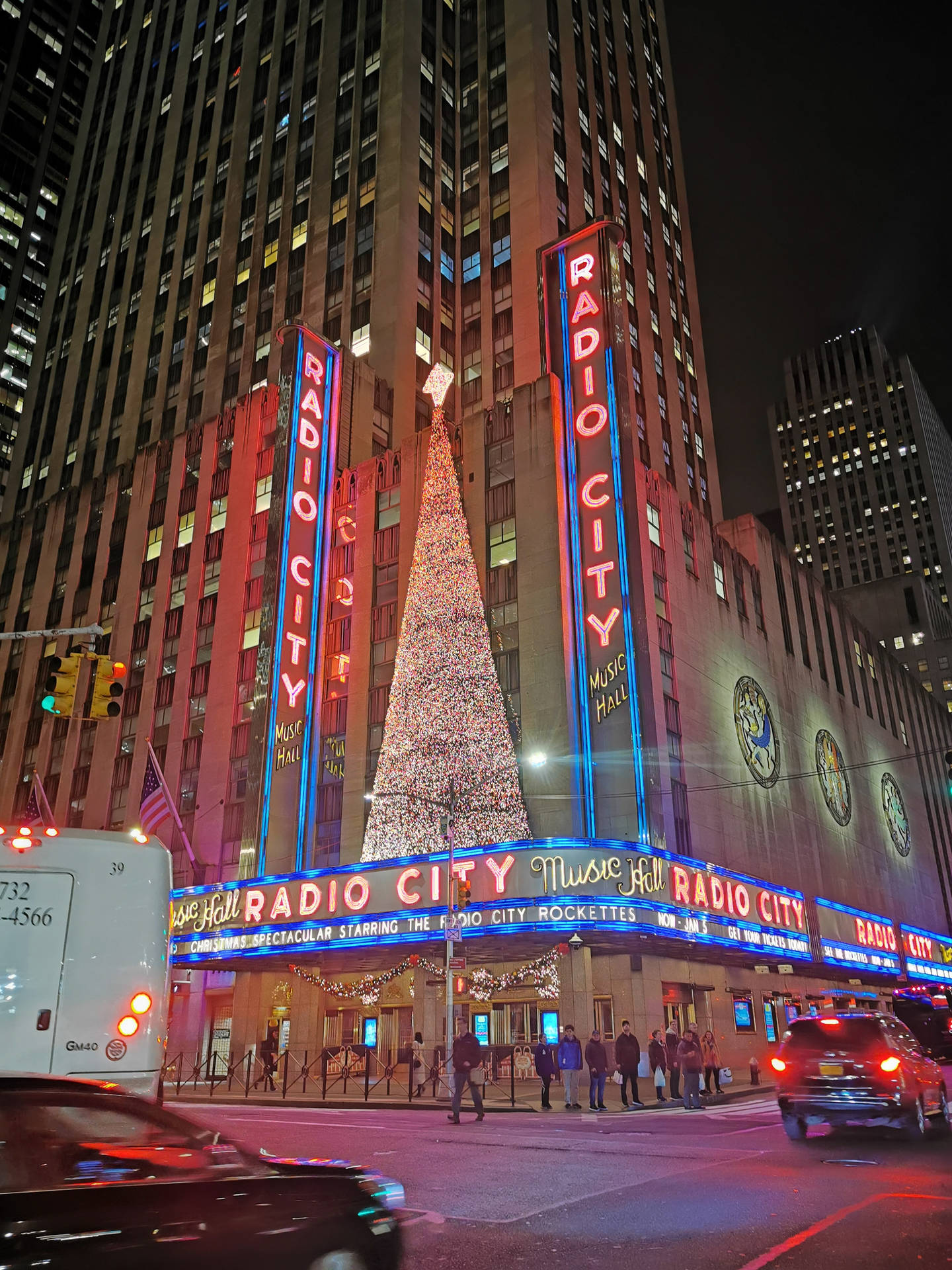 Radio City New York Night Iphone Background