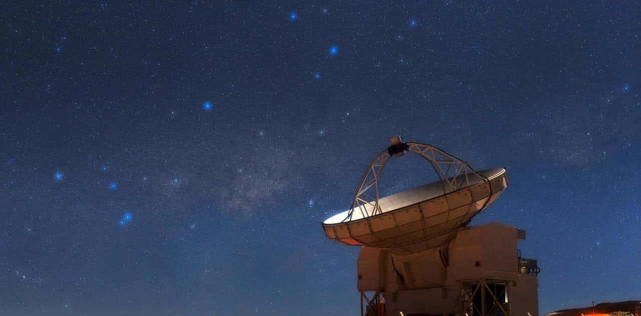 Radio Telescope Starry Night Sky