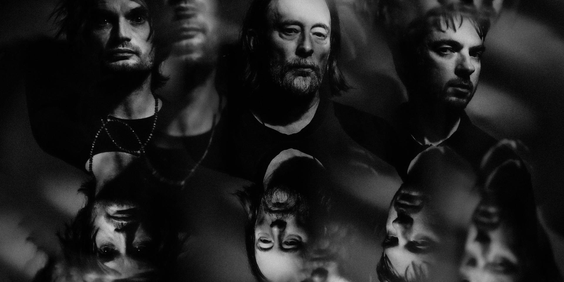 Radiohead Black And White Poster Background