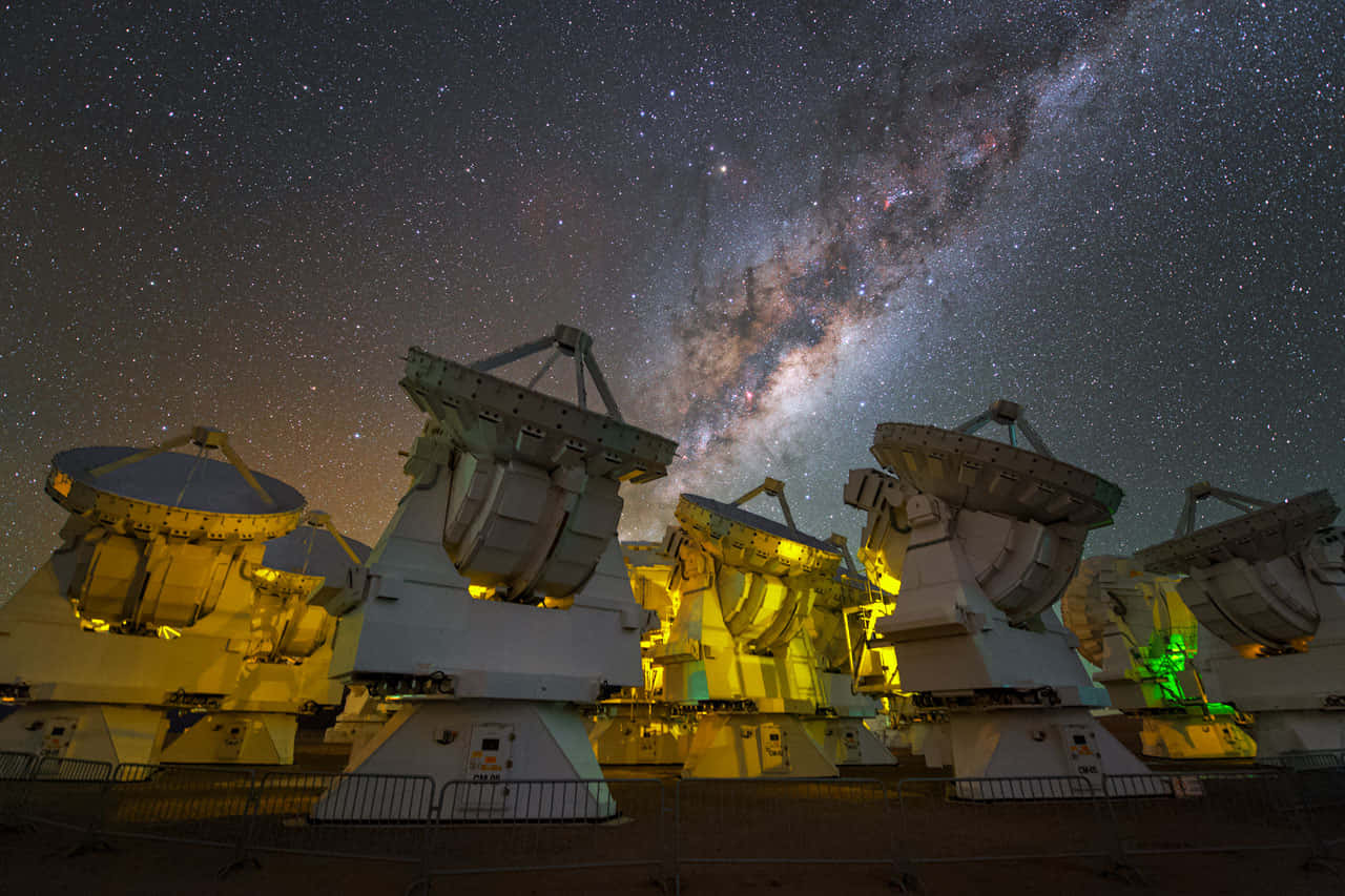 Radiotelescope In Atacama Chile Astronomy Background