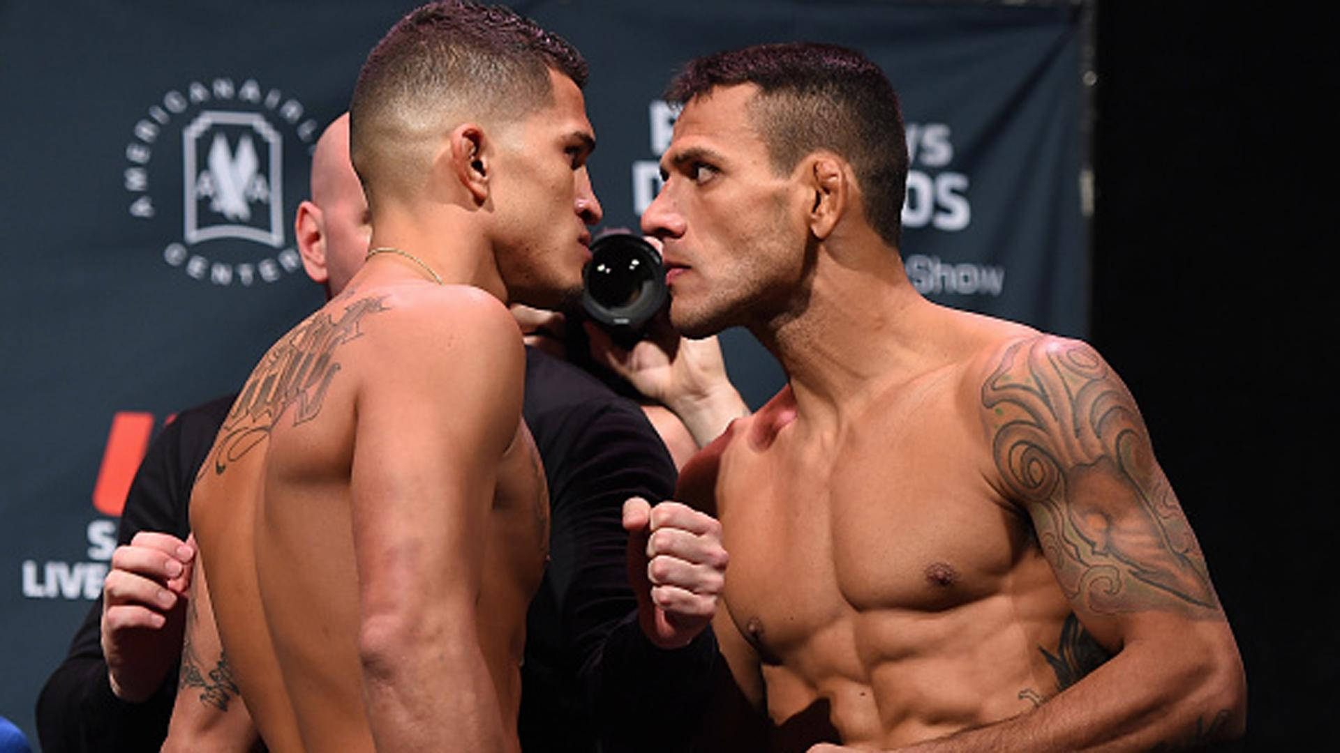 Rafael Dos Anjos And Anthony Pettis Staredown Background