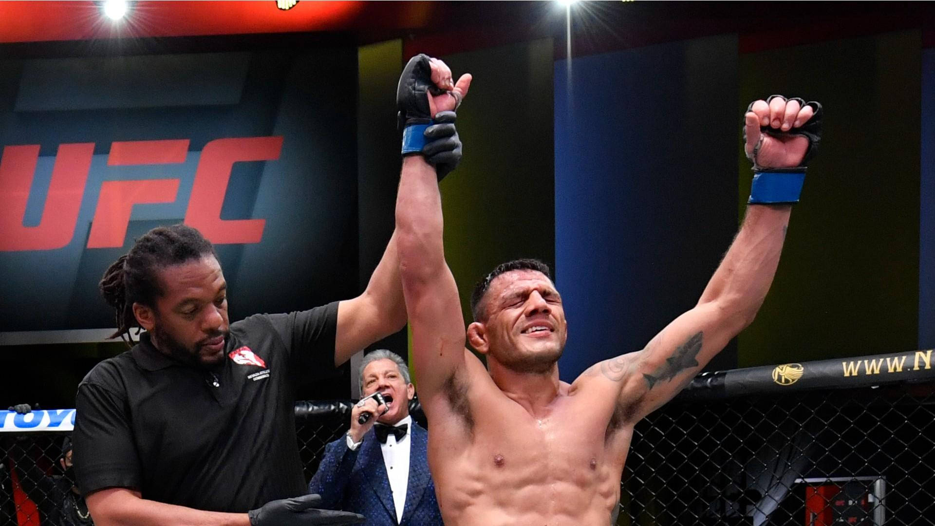 Rafael Dos Anjos Being Declared Winner Background