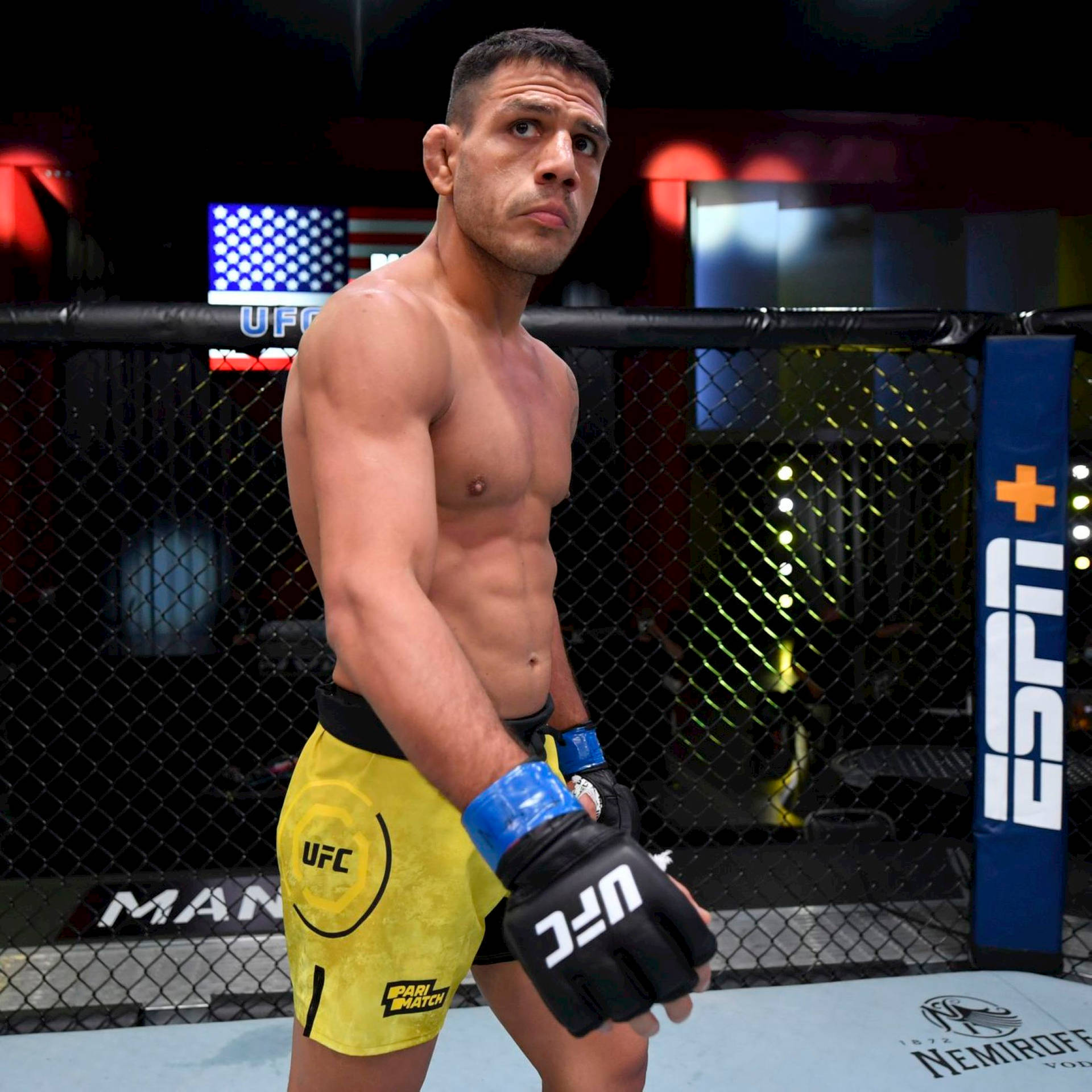 Rafael Dos Anjos Wearing Yellow Trunks Background