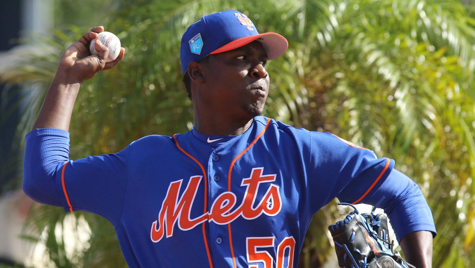 Rafael Montero Pitching With Right Hand Background