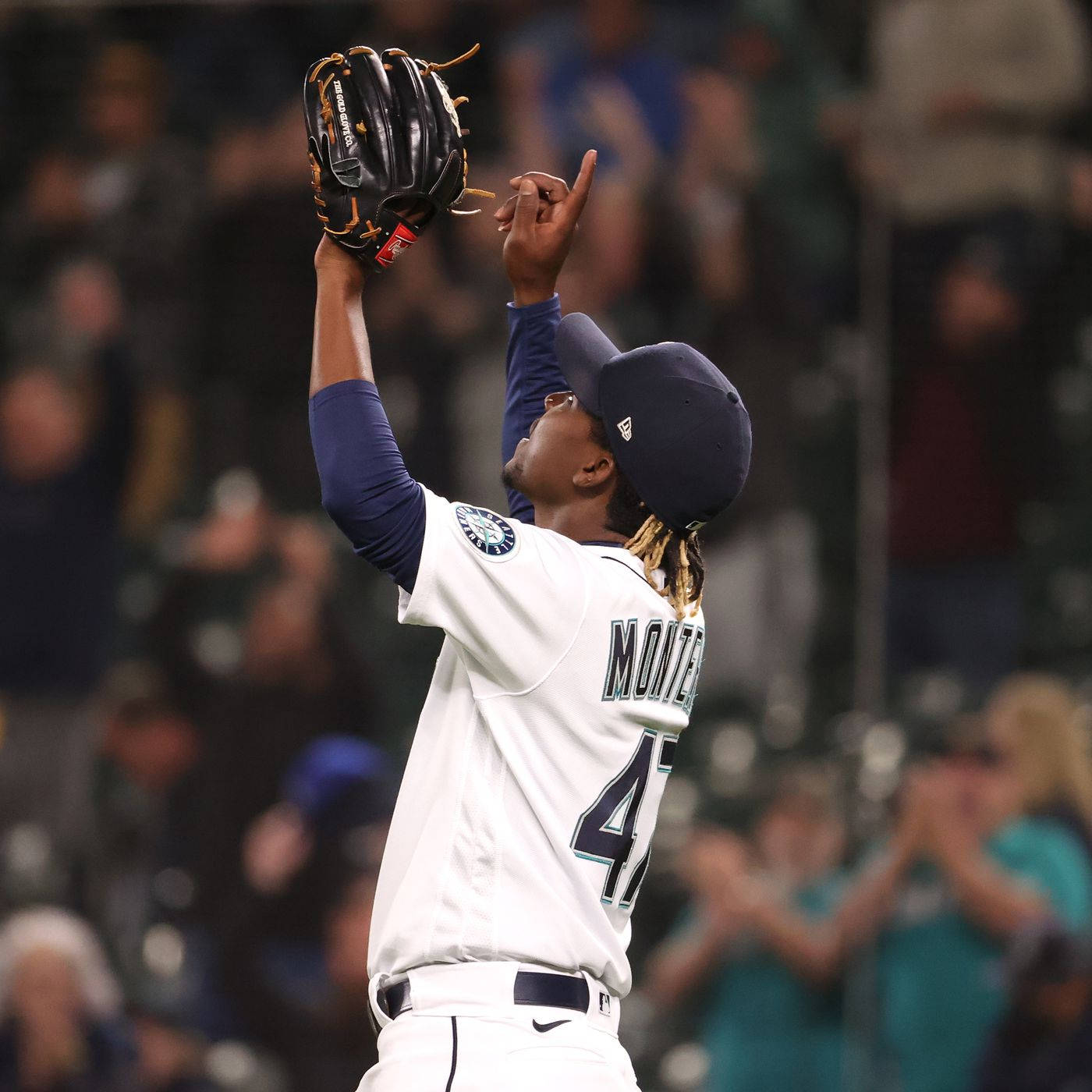 Rafael Montero Raising His Arms Background