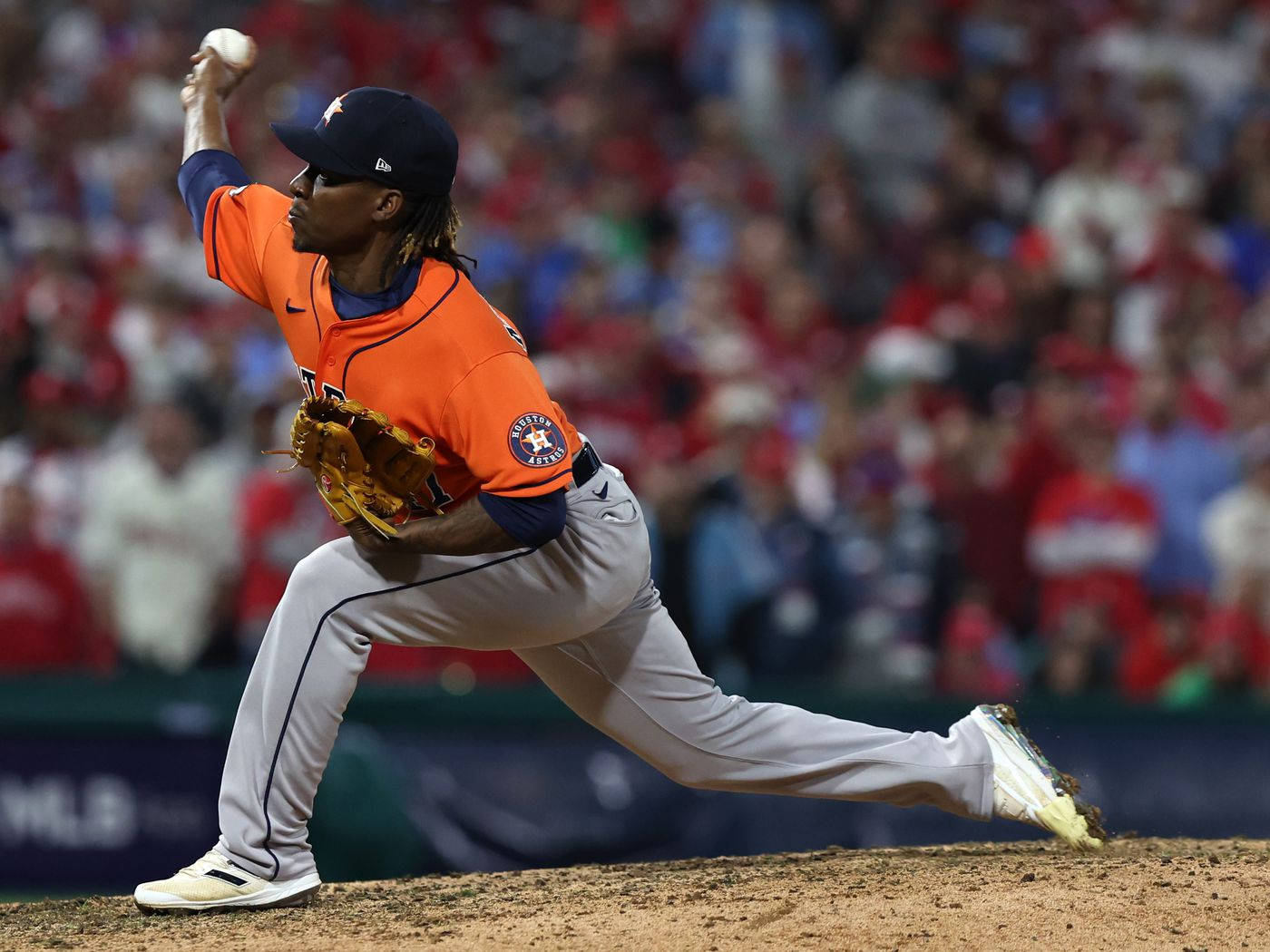 Rafael Montero Wearing Orange Uniform